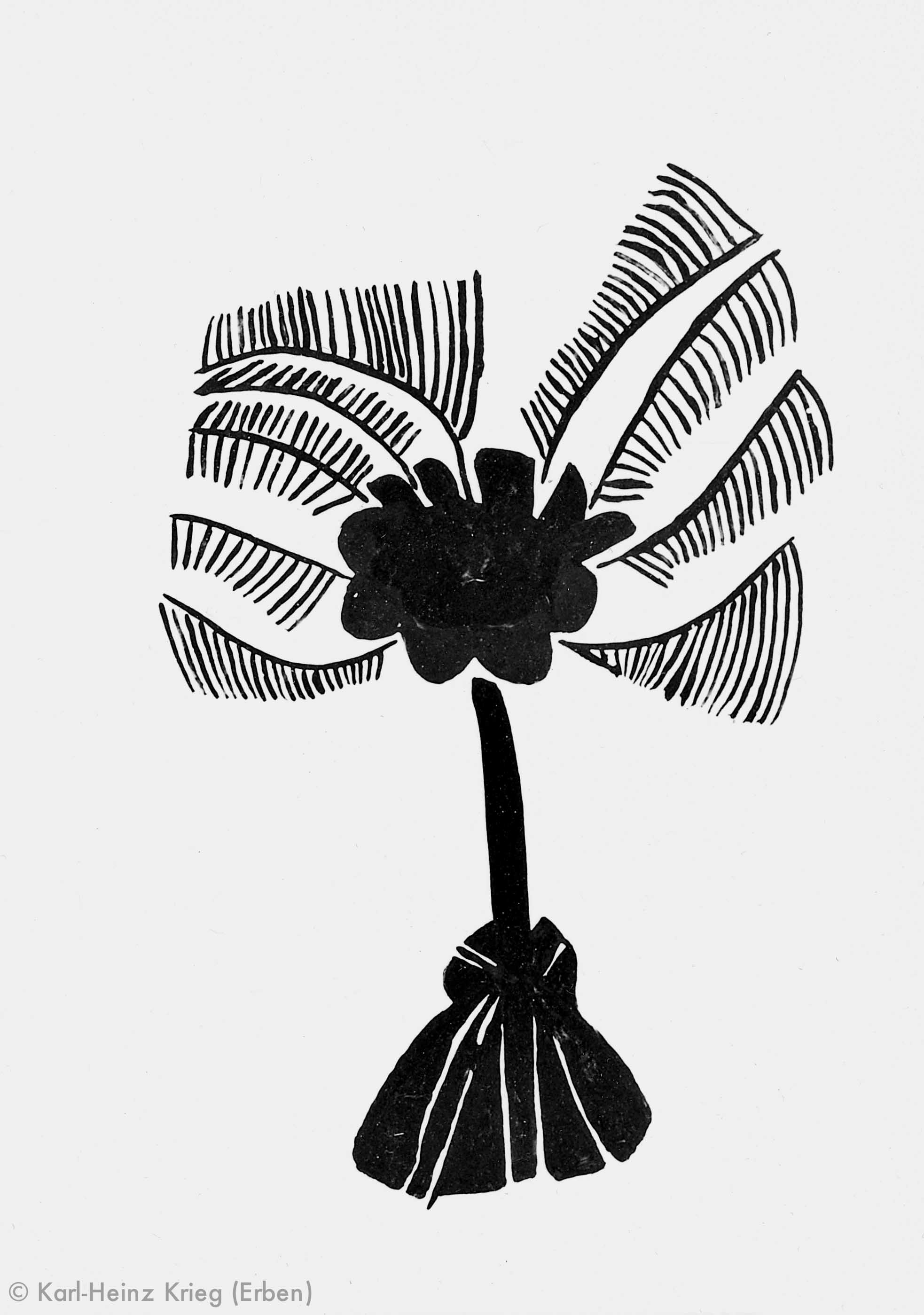 Komassa Guilavogi Palme, 1996 Acryl/Papier 40,8 x 29 cm Werknr. 17-1996/10