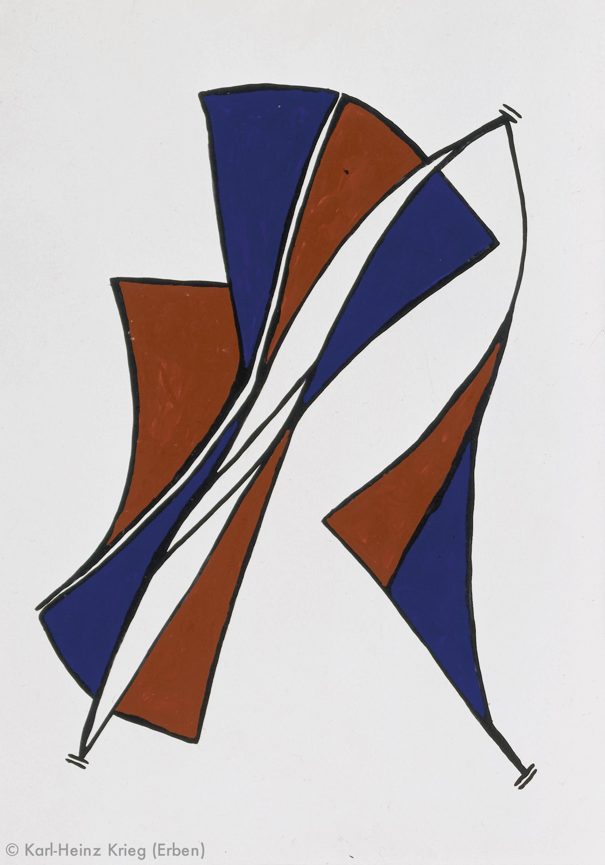 Akoi Onivogi Gilatamadegi, Stil: Bhékpégi, 1996 Acryl/Papier, grundiert 59,4 x 42 cm Werknr. 28-1996/15