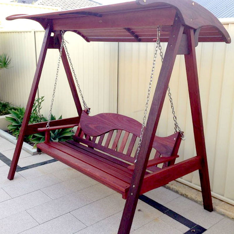 Whale backed Jarrah swing with timber sunshade (Copy)