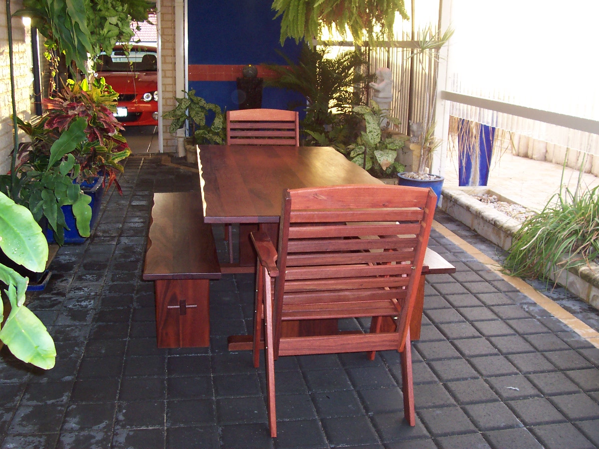 p57 Solid jarrah aflresco setting with benches.JPG