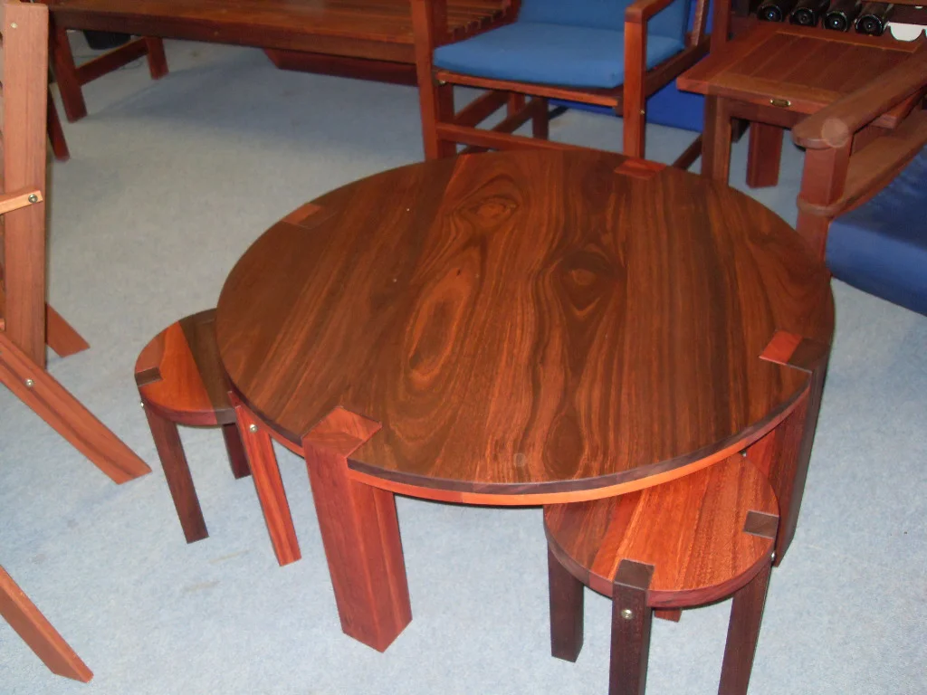 Round coffee table and side tables.JPG