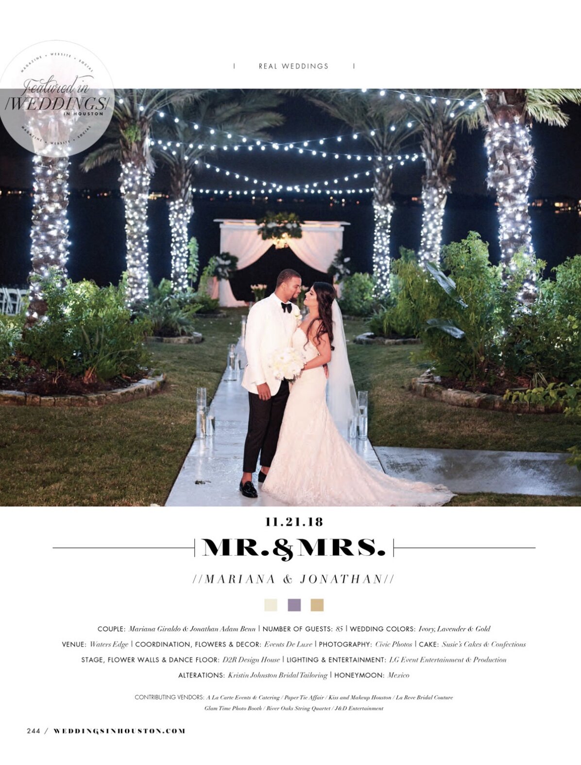 Weddings in Houston Magazine-Watersedge Venue