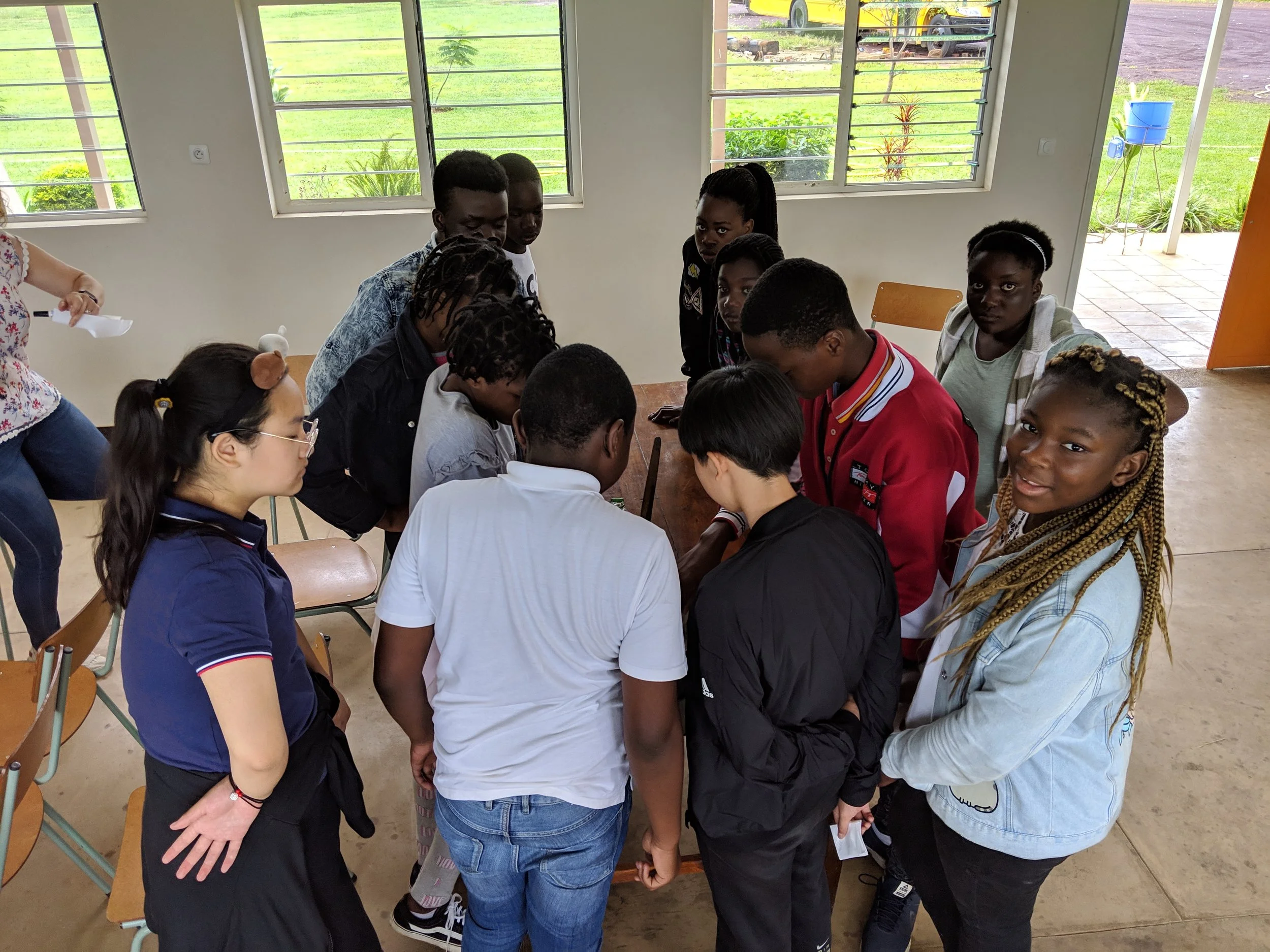 The ELL students working together during a lesson