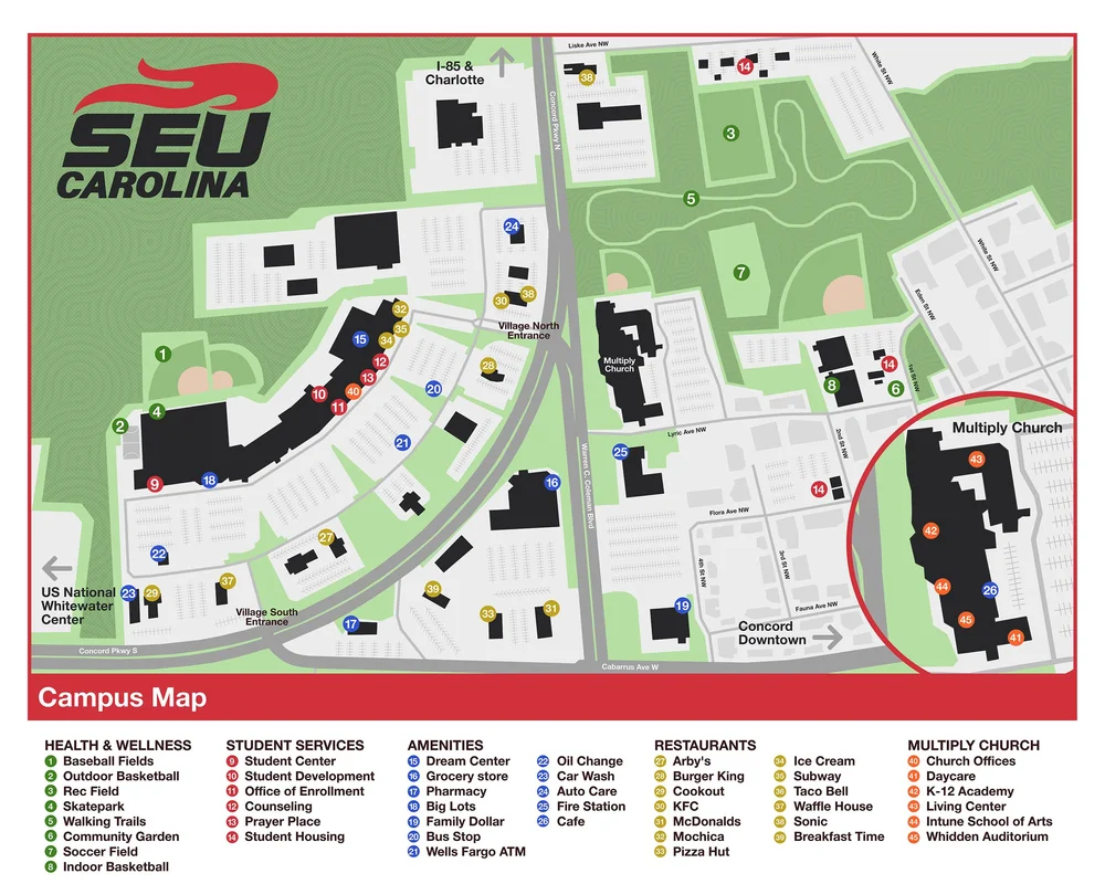 Southeastern Map Of Campus Campus Map — Seu Carolina Regional Campus