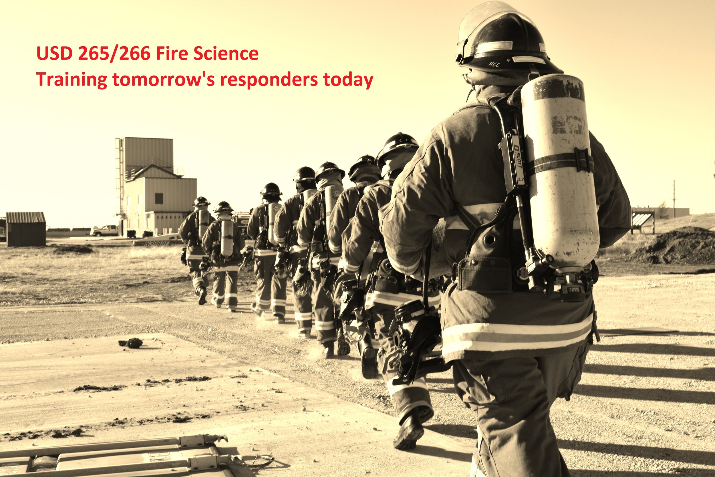 Fire Science students walking towards practice facility.