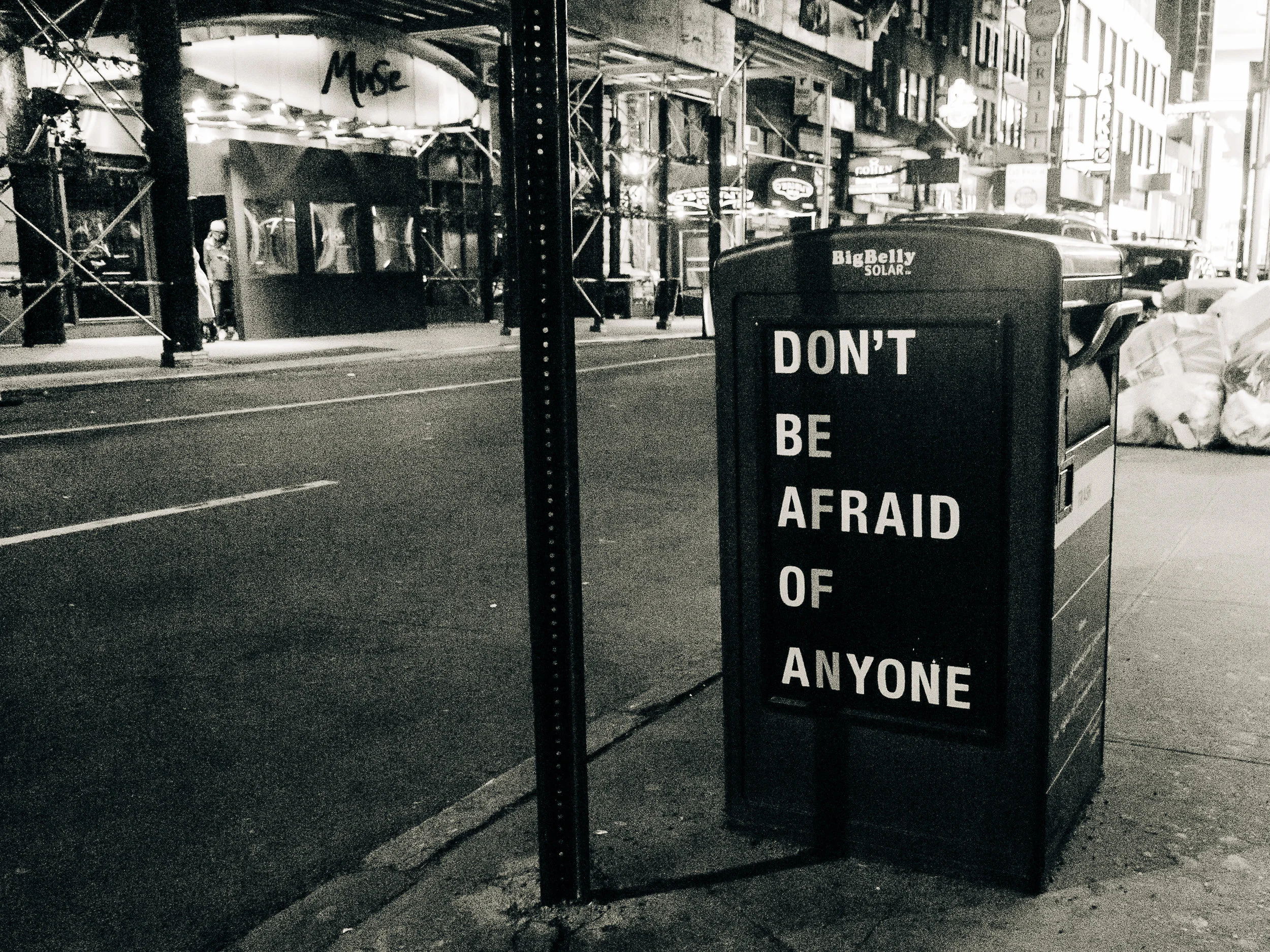 Inspiring trash can on 46th st.