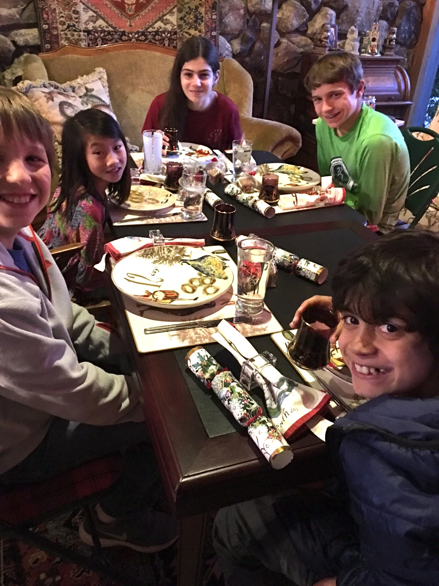 Youth table at Christmas dinner