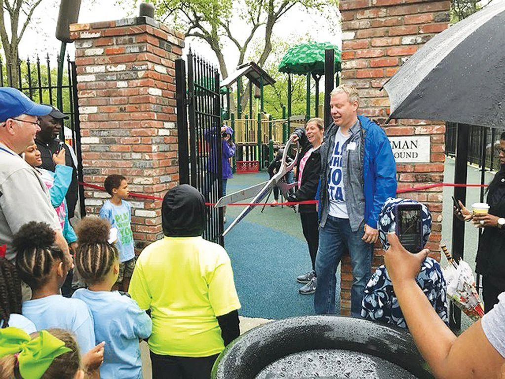 Freeman Playground in Helena ribbon cutting