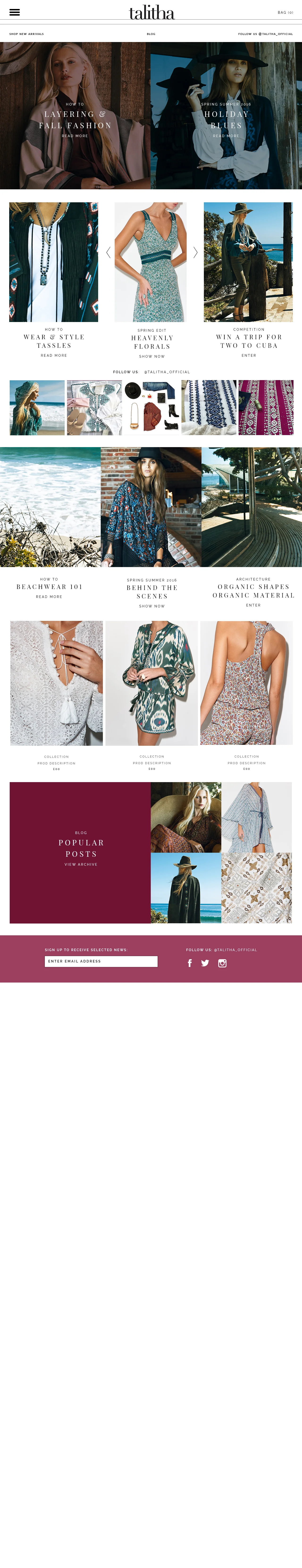 Blog index page design