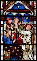 St. Stephen before the Sanhedrin , image by Lawrence, OP of a stained glass window from Exeter College chapel in Oxford, via Flickr. This image is licensed under Creative Commons 2.0-by-nc-nd .