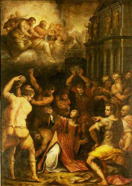  Stoning of St. Stephen by Giorgio Vasari, via zh.wikipedia.org . This is a public domain image