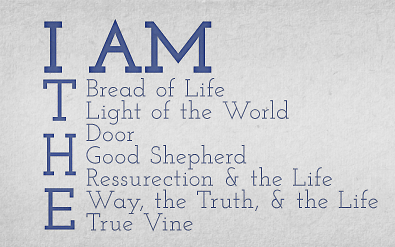 I Am by the Oak Hill Baptist Church, via Vimeo . Logo from a sermon series preached by Chris Holdorf at Oak Hill Baptist Church. There is video of the series at this link Oak Hill Baptist Church I Am Series .