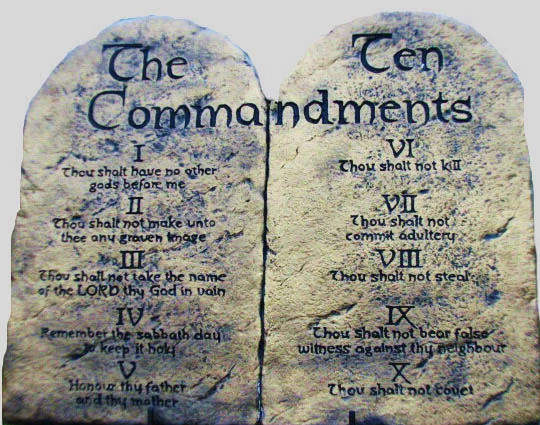 The Ten Commandments on display