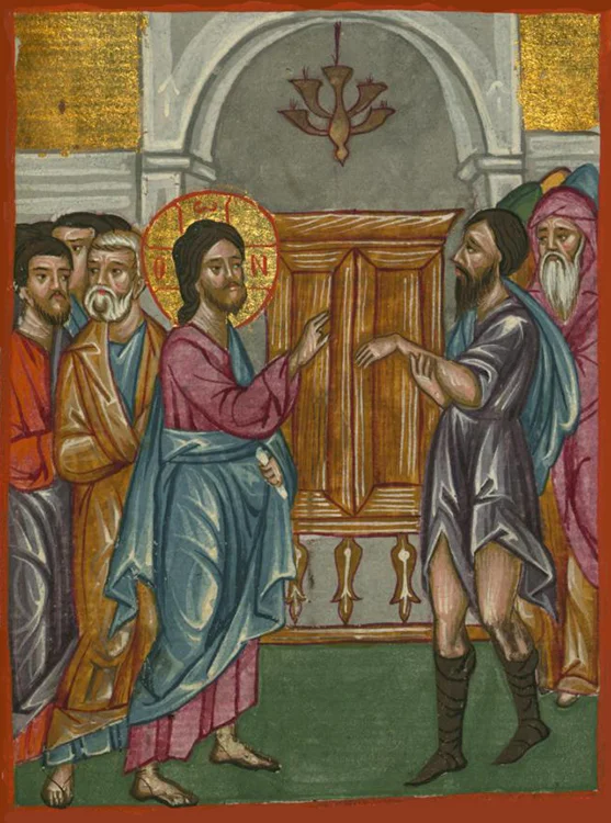 Jesus heals the man with a withered hand