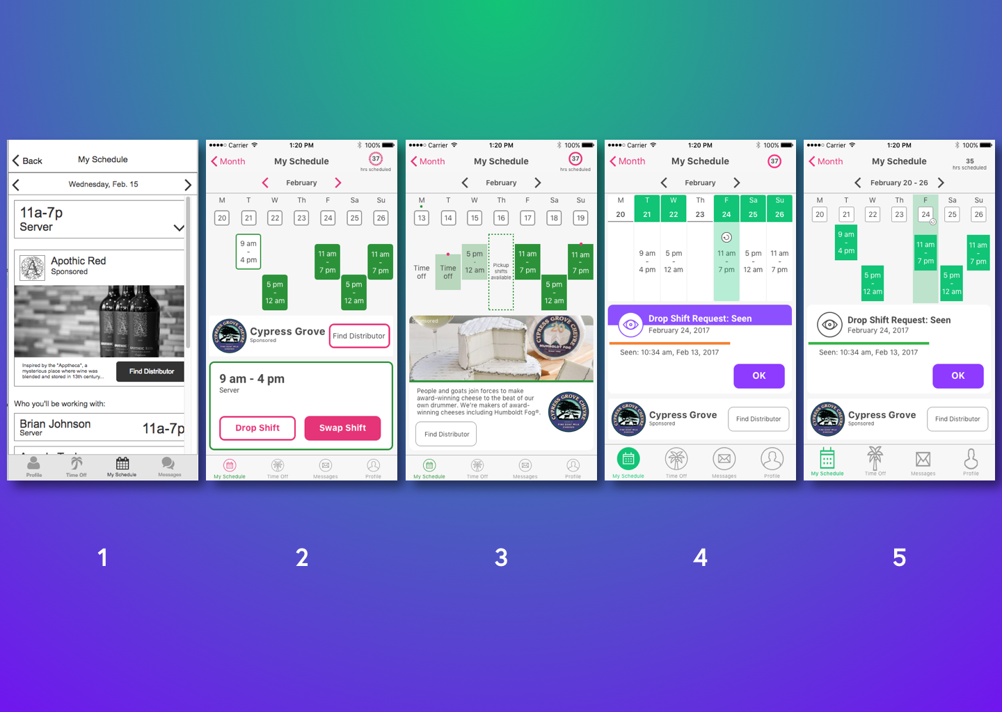 My use of half-screen and condensed ads developed fast in early iterations.