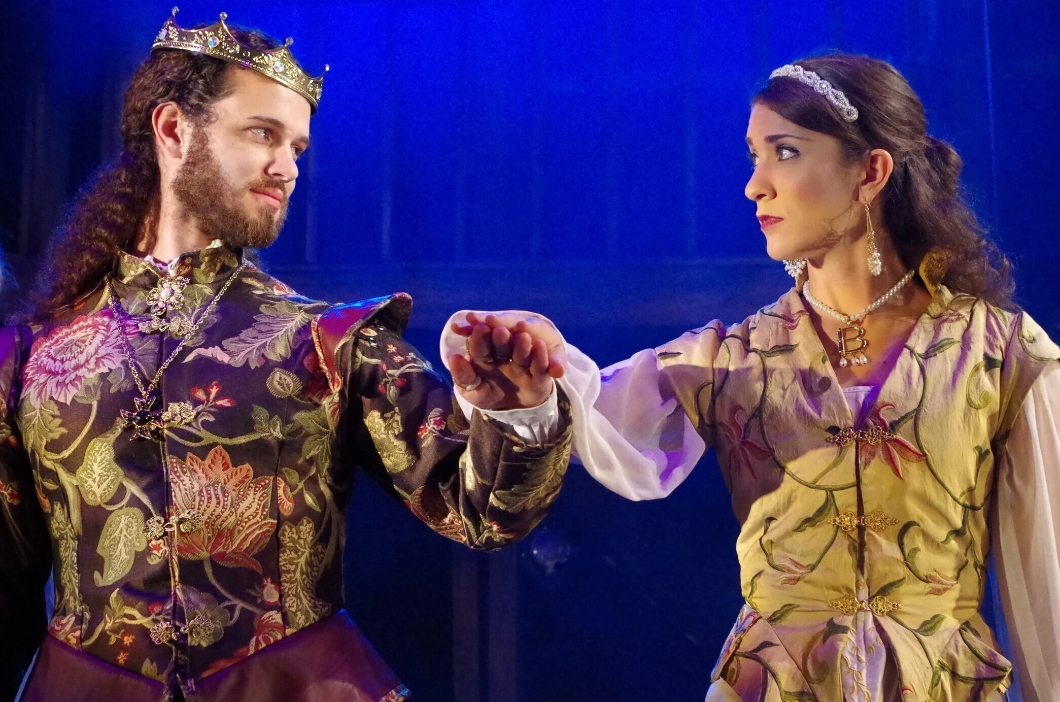 Jennifer Arfsten and Mike Kinzer in The King’s Legacy at Bristol Valley Theater (Photo by Rich Miller)