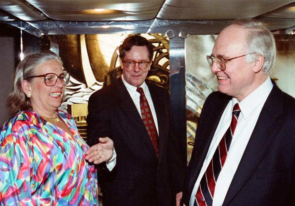 Glen Davis SF and wife Sabina with Michael Novak in the early 1990s.