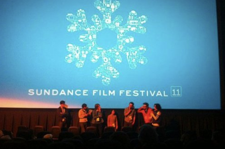 Cast and Crew on stage at the premiere.