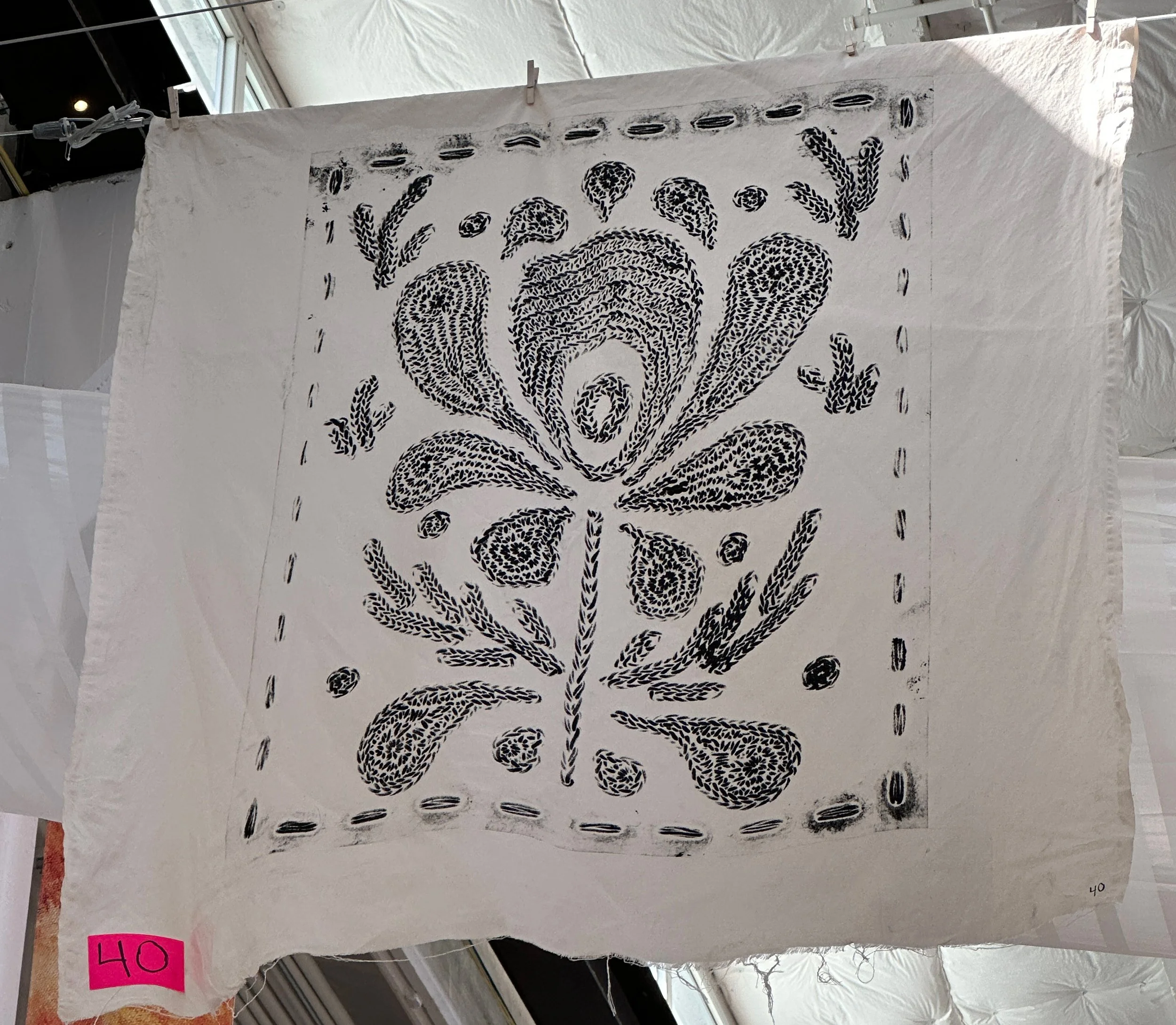 Steamroller block print by Dee Levang, 2025