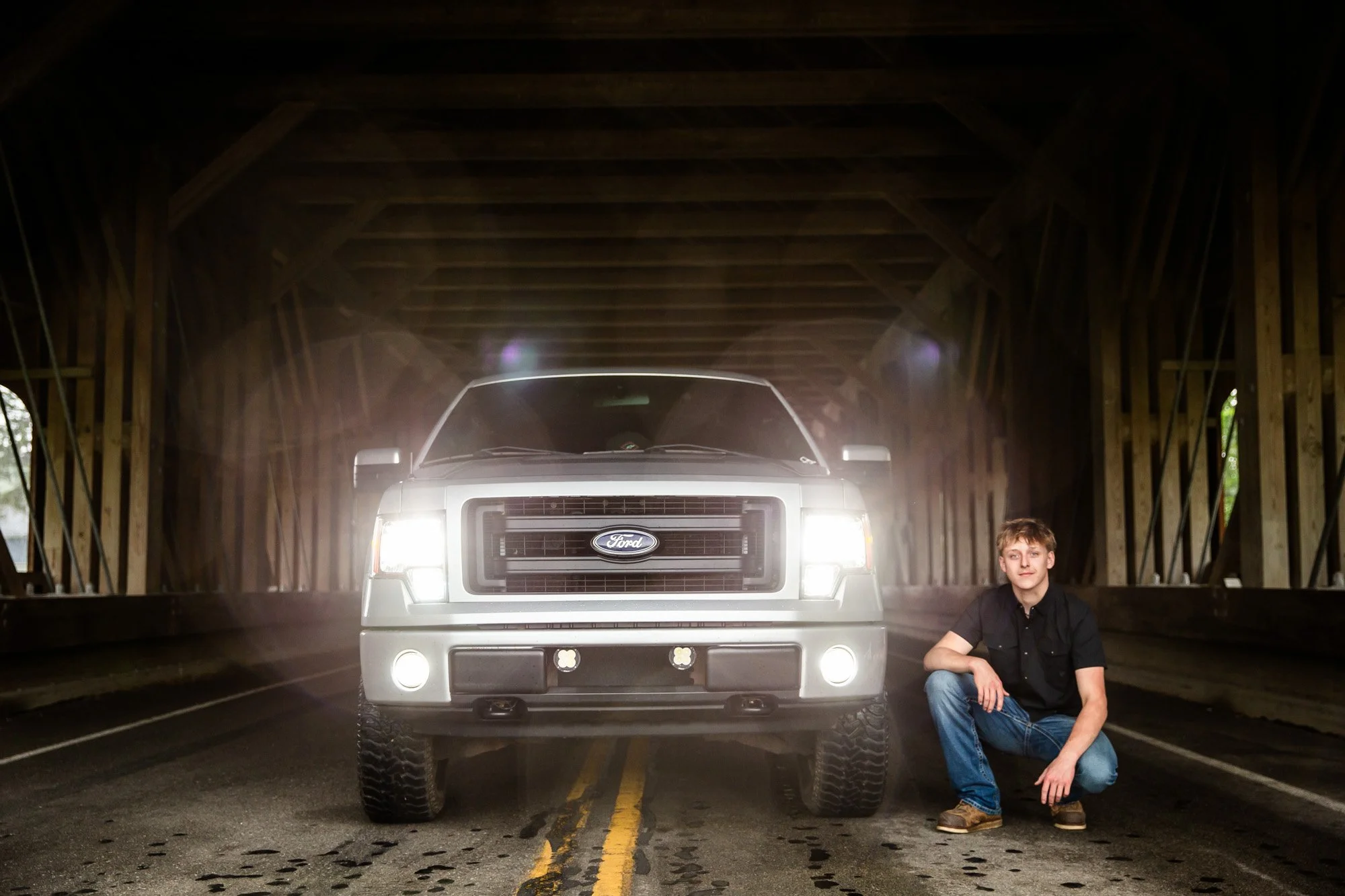 Senior Photos at Kings Mill Covered Bridge | Marion, Ohio
