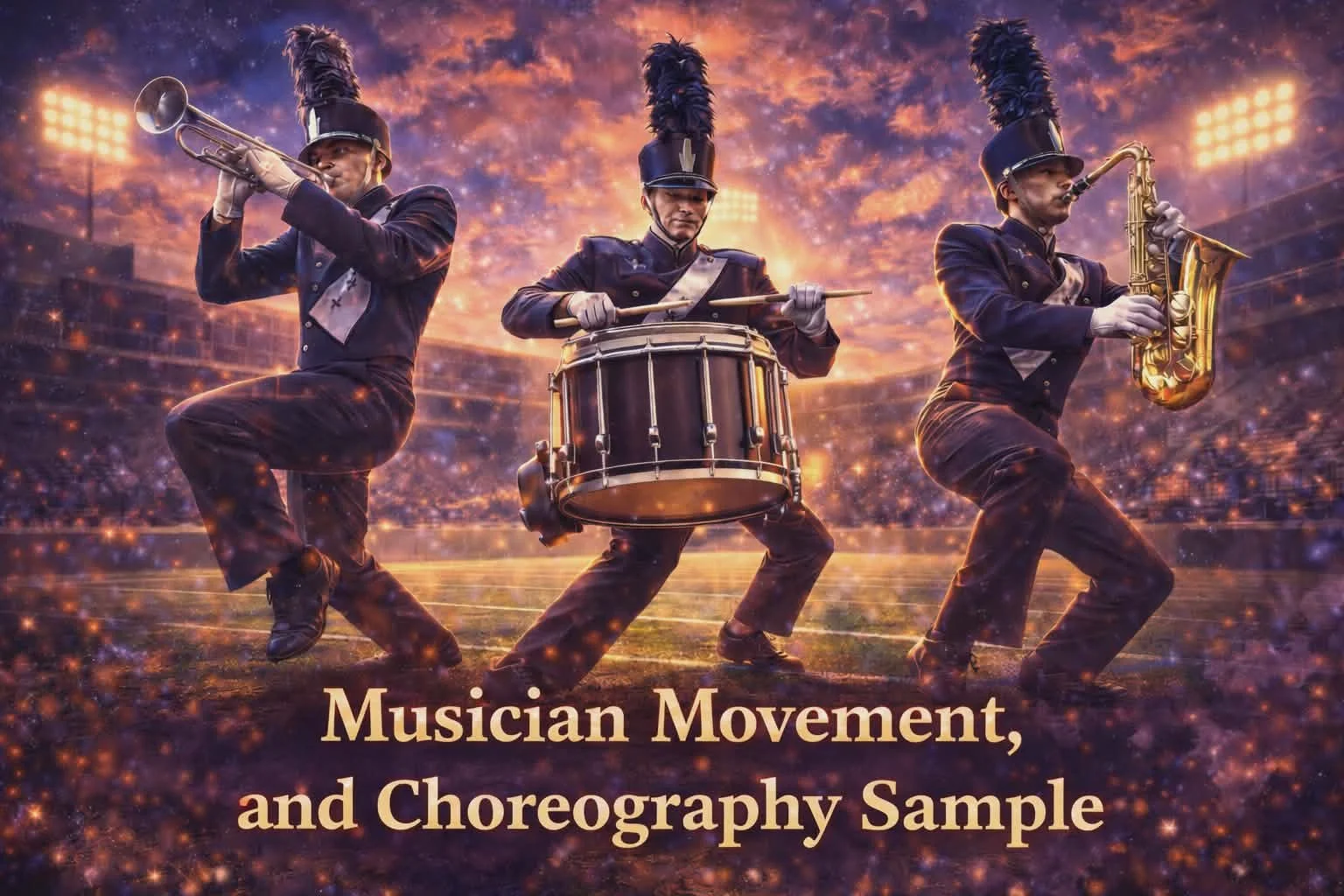 Marching band musician choreography sample