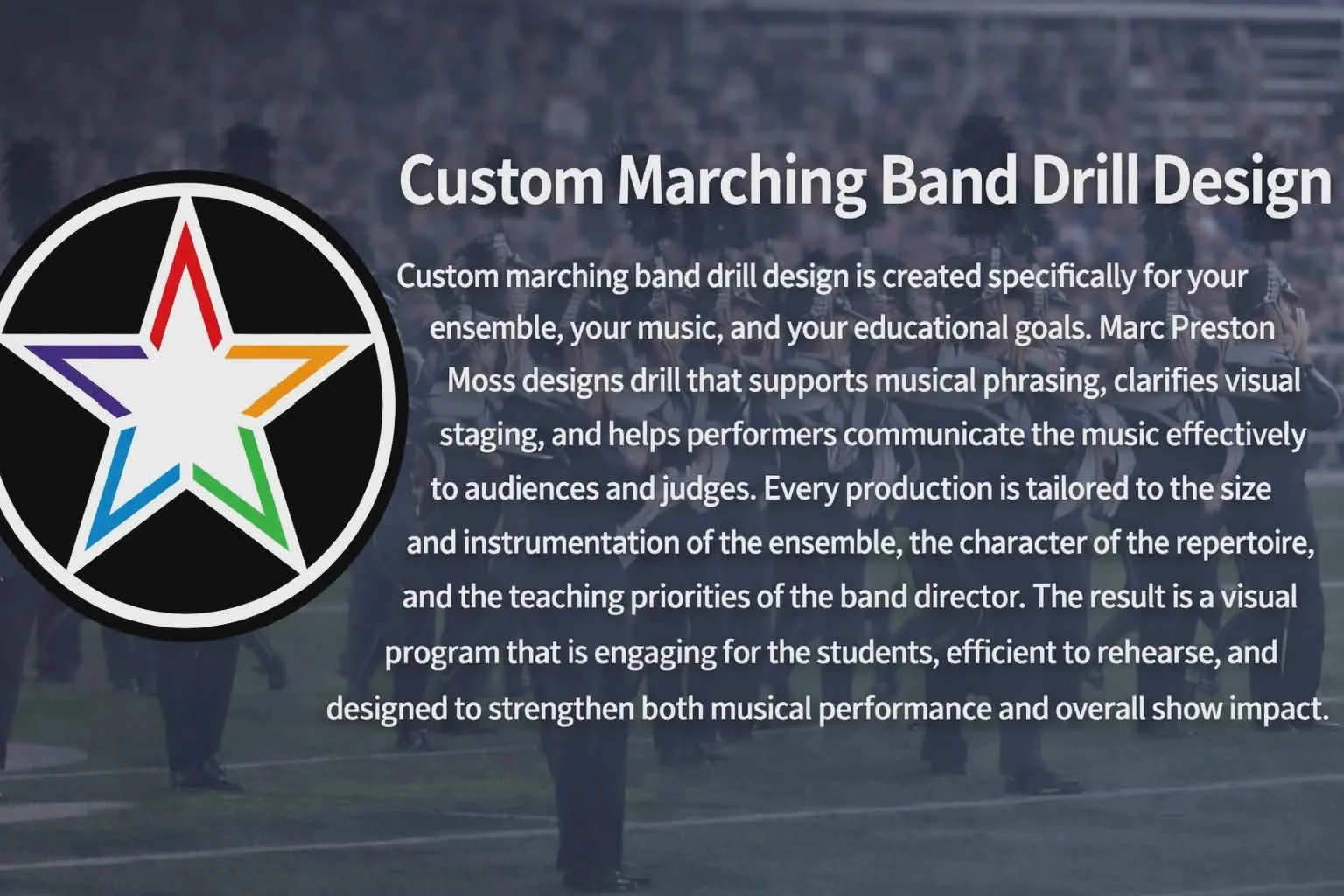 Custom marching band drill design