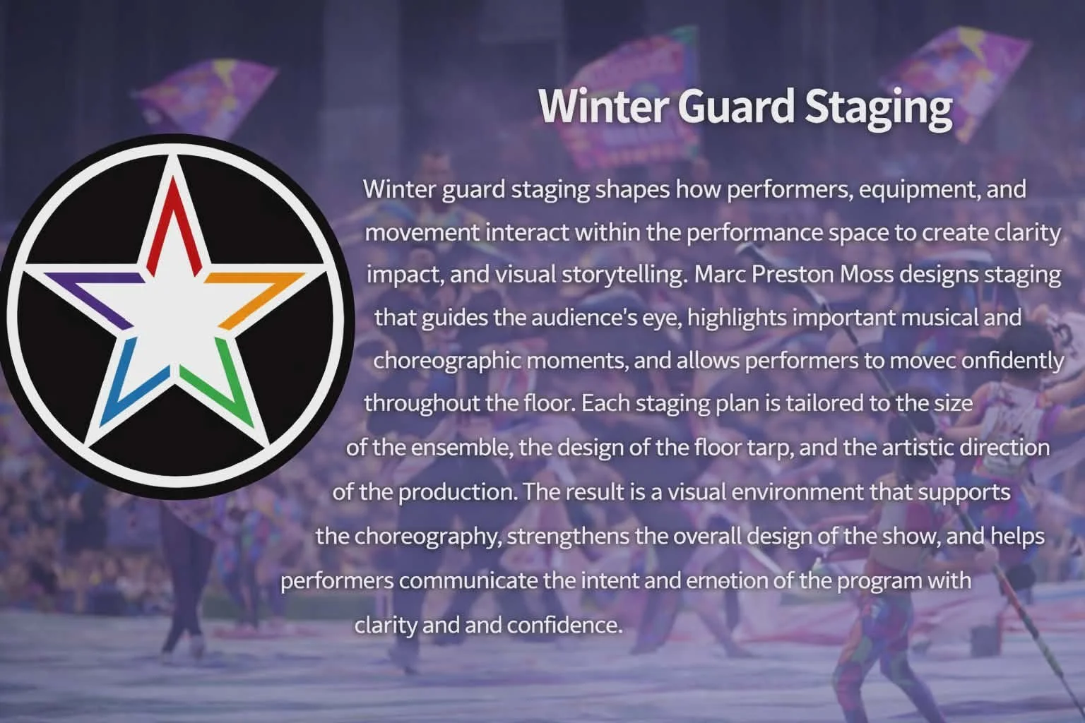 Winter guard staging