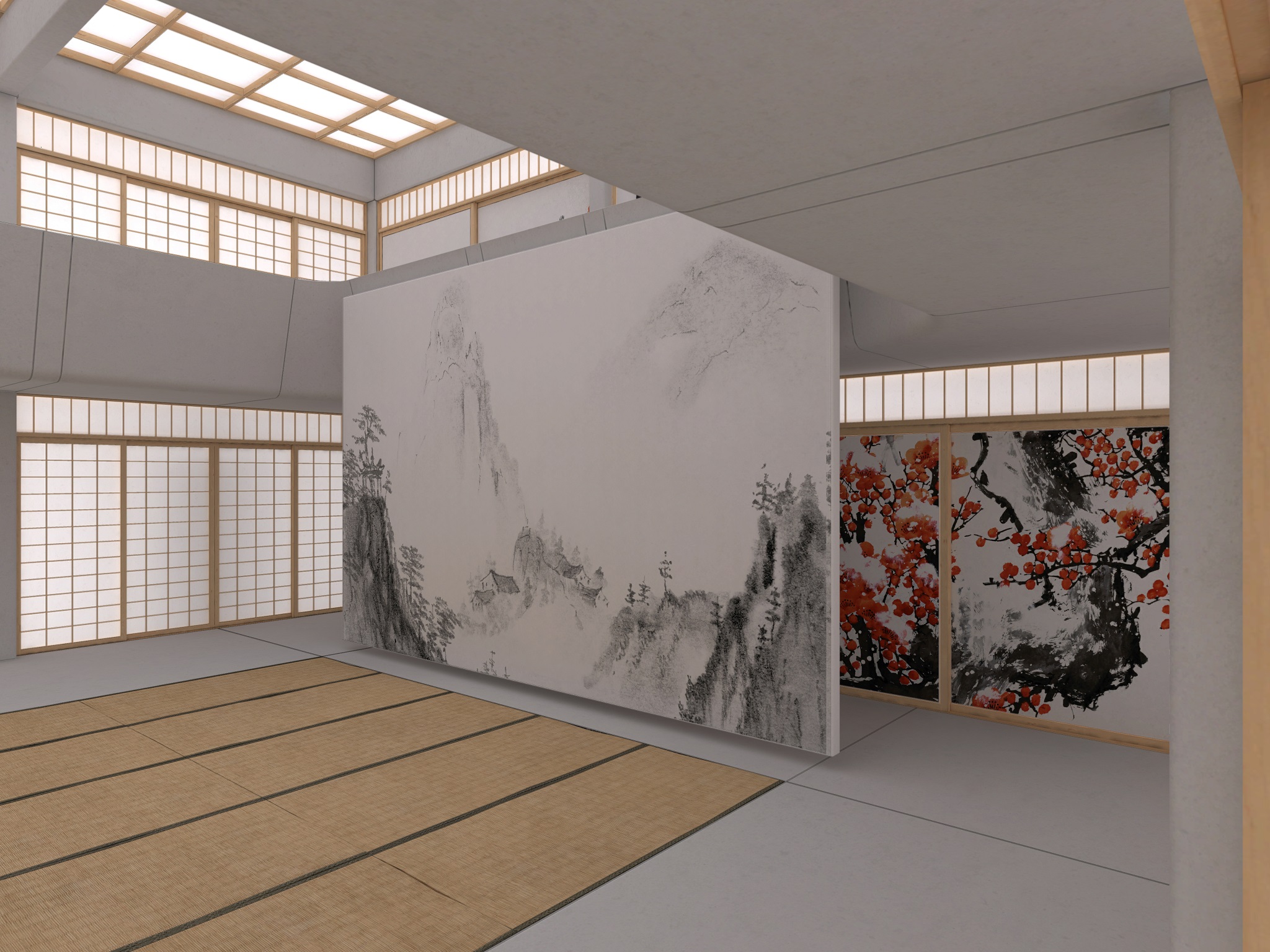 Concrete wood and paper