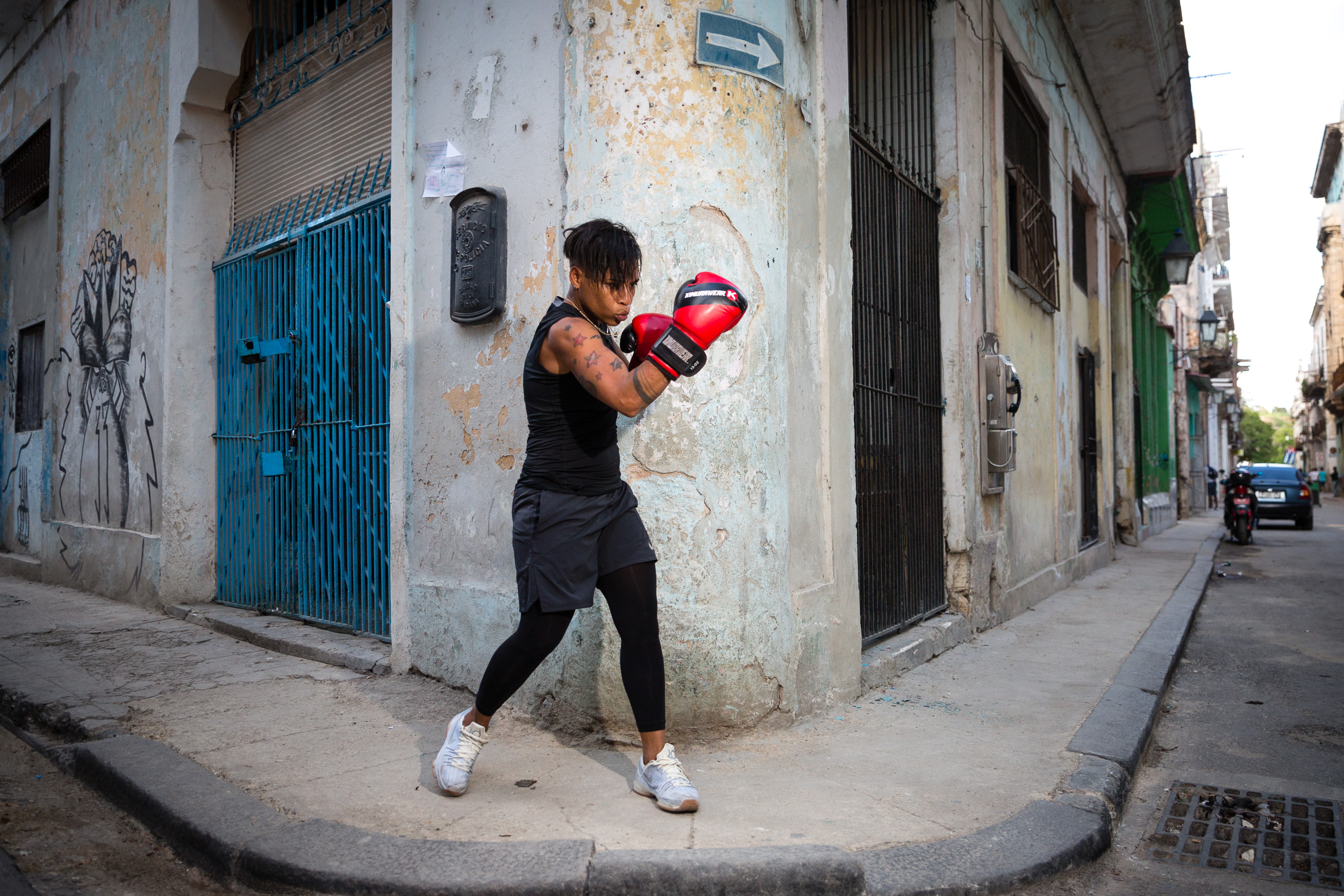  We took the famous Cuban boxer Namibia out into the streets.  