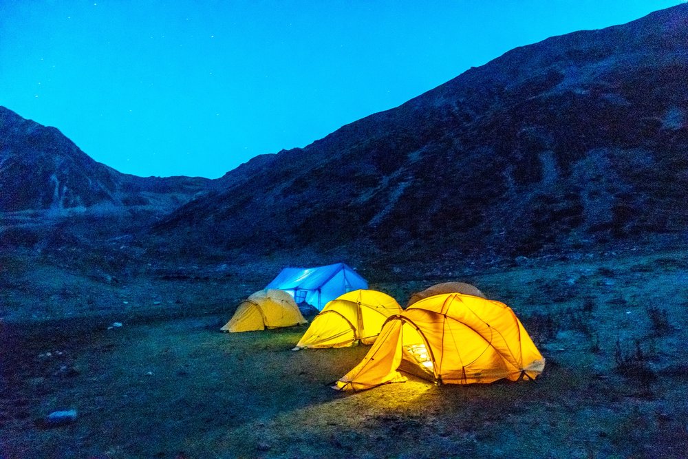 Our camp at Dusk. Tenting all the way. No lodges were we are.