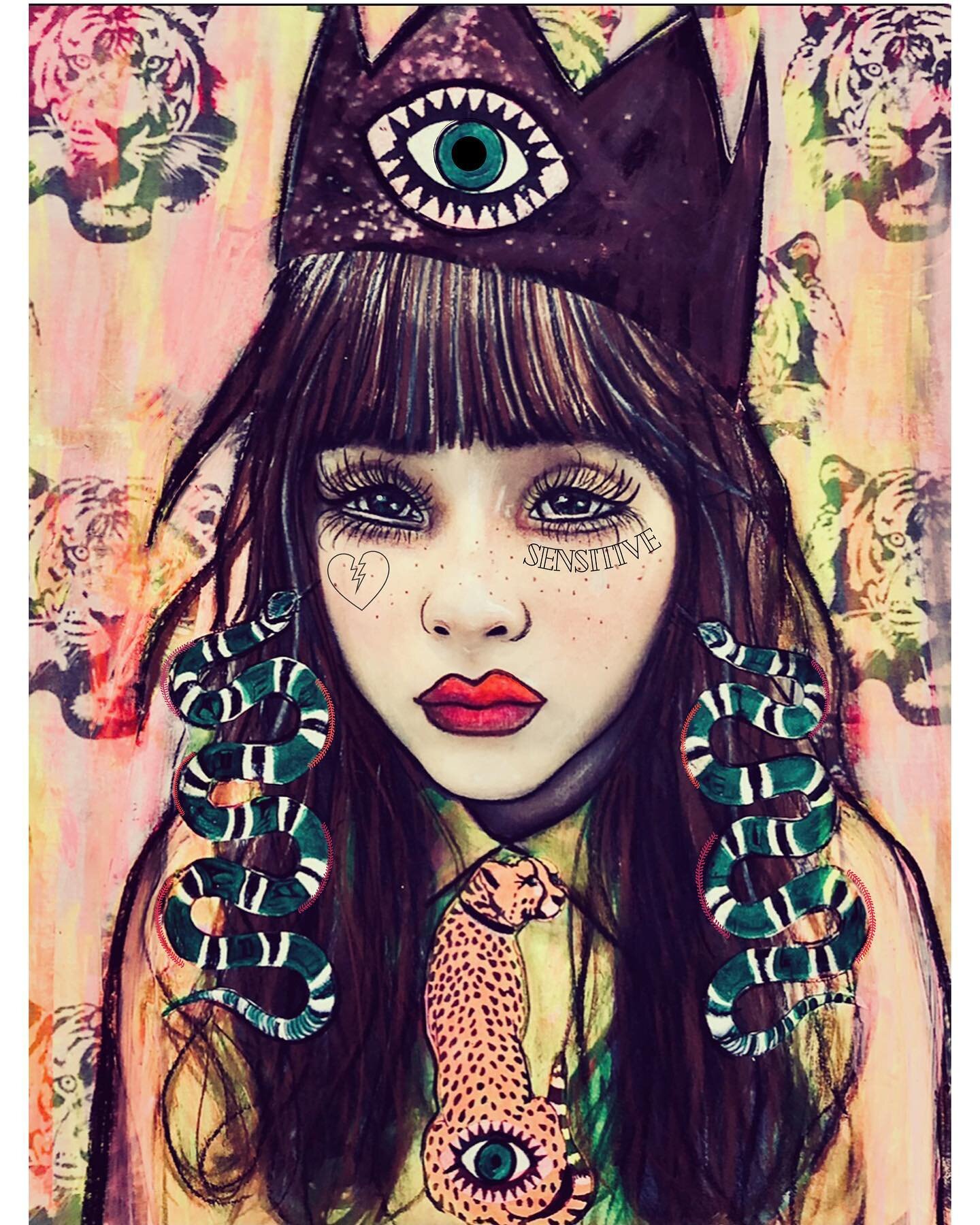 On a painting binge 🖤Sensitive🖤  #emotional #sensitive #empath #crybaby #artsaves  #snakes #evileye