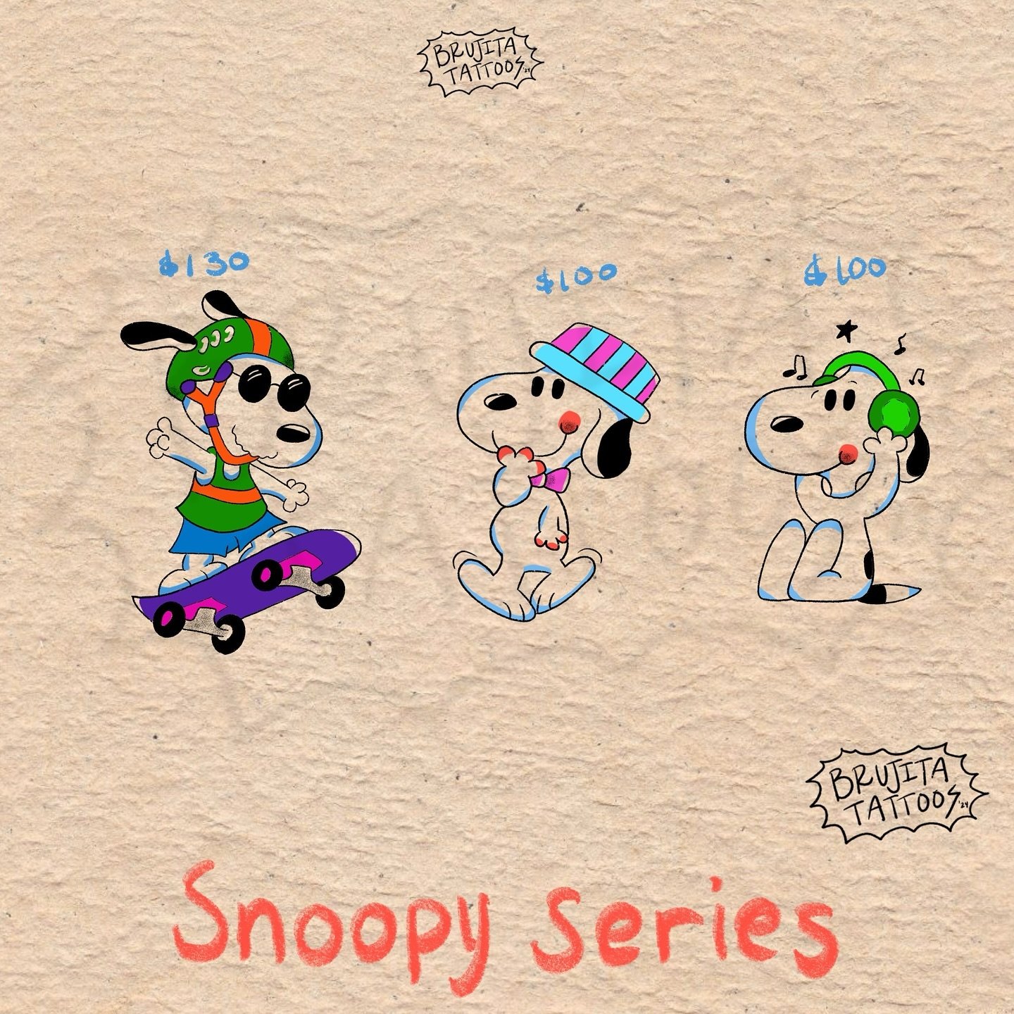 New Snoopy cuties!!! I am loving doing more color 🥹. All snoopy designs are repeatable. ✨Booking Now for Nov and Dec✨ ~ Booking form in bio ~ 
.
.
.
#snoopy #snoopytattoo #cutetattoos #colortattoos