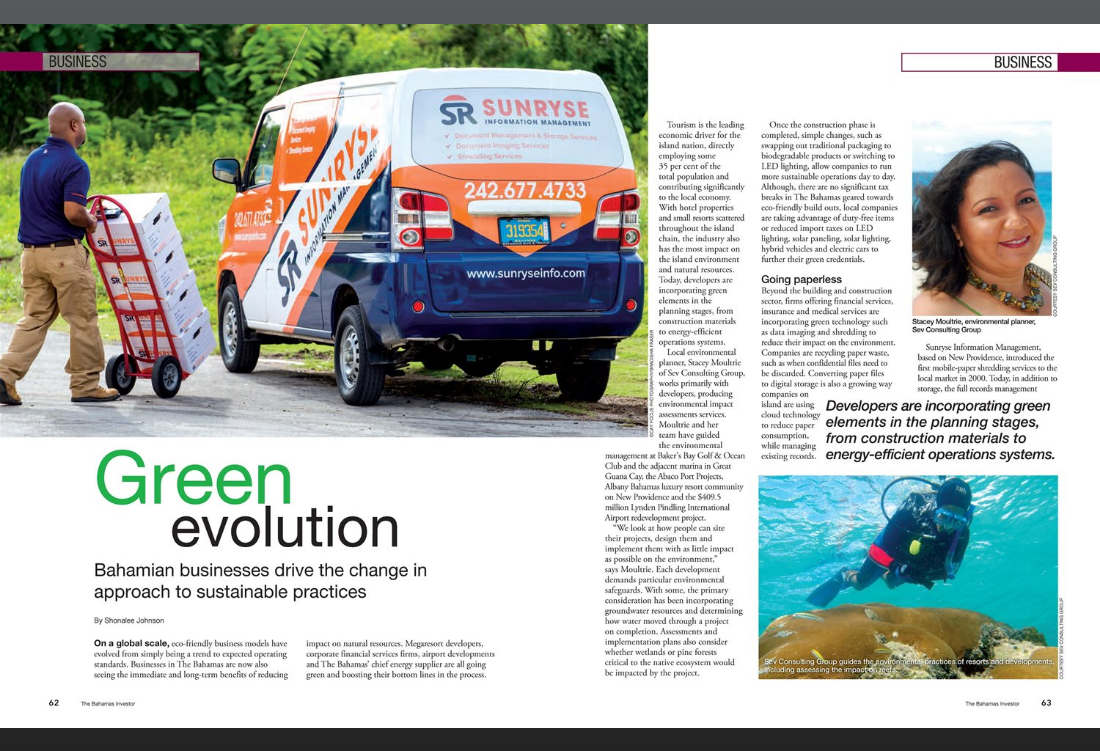 Sunryse Information Management is featured in the Bahamas Investor