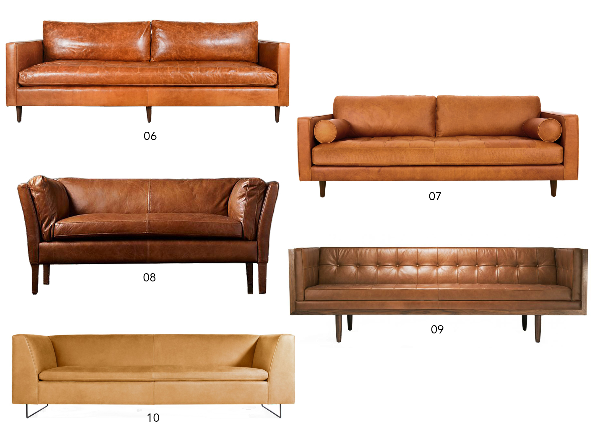 afstuderen Aanmoediging blik Shop: The Perfect Tan Leather Sofa — Blog — Design Confetti