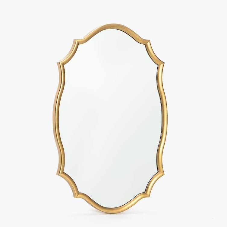 Golden Wavy Frame Mirror, $70