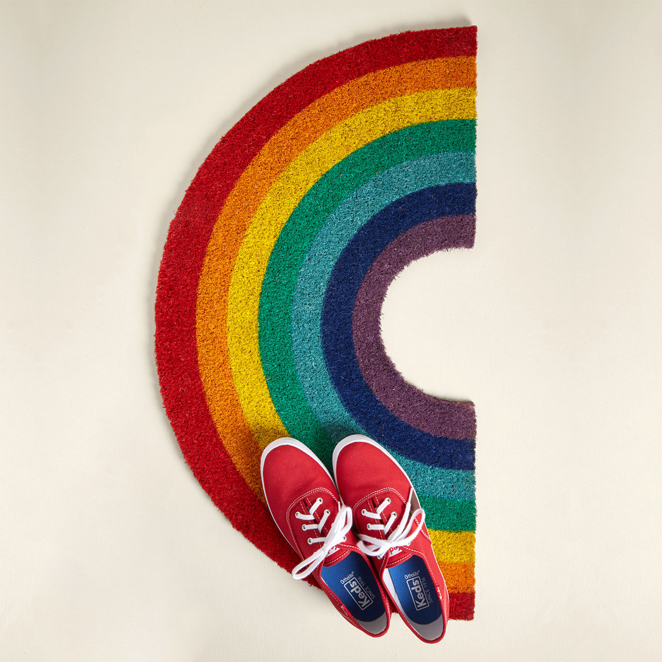 Chase the Rainbow Doormat, $36