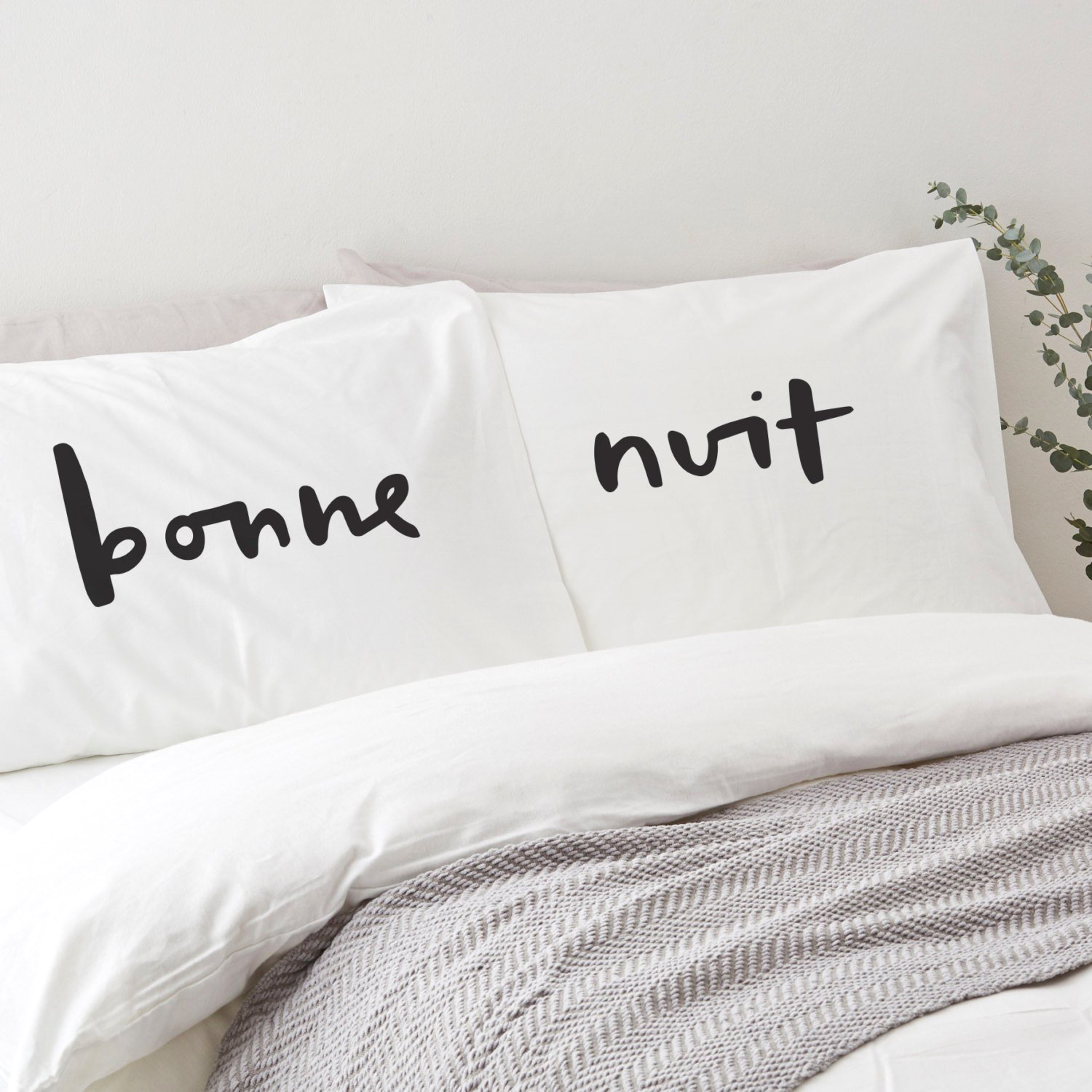 Bonne Nuit Pillowcases, $26