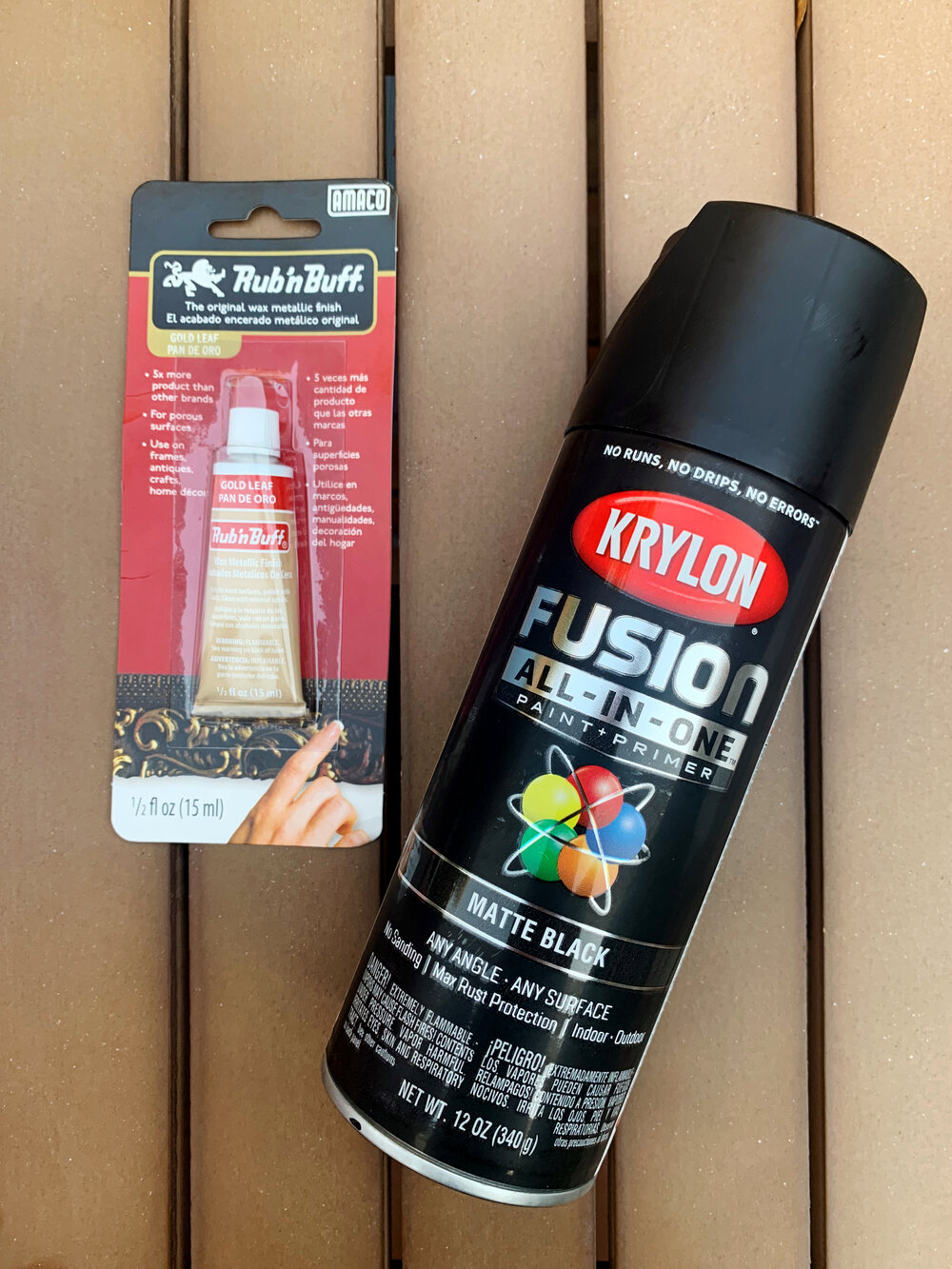 Rub'n'Buff and Krylon Spray Paint