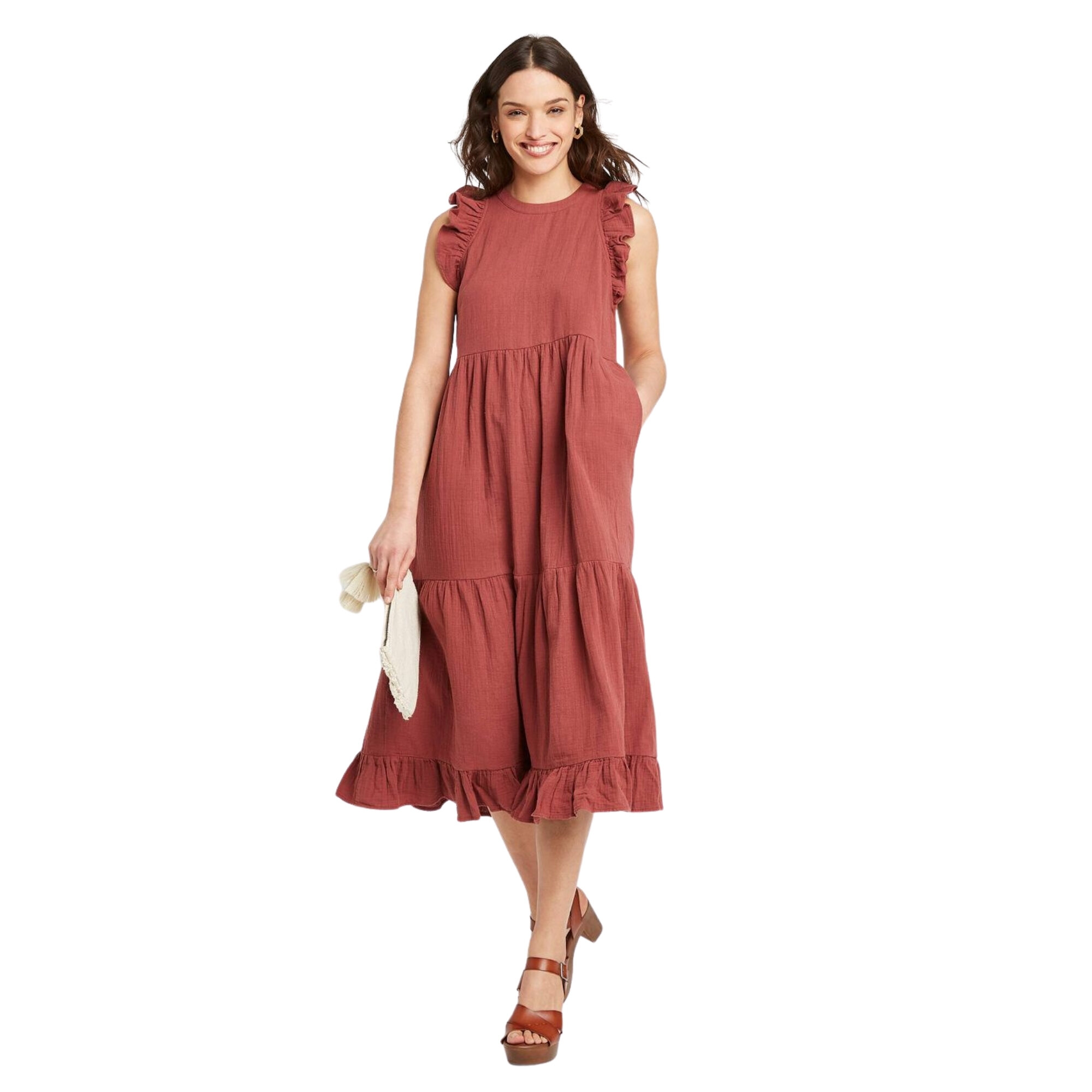Sleeveless Tiered Ruffle Dress, Target, $24.49 (pockets, machine wash)