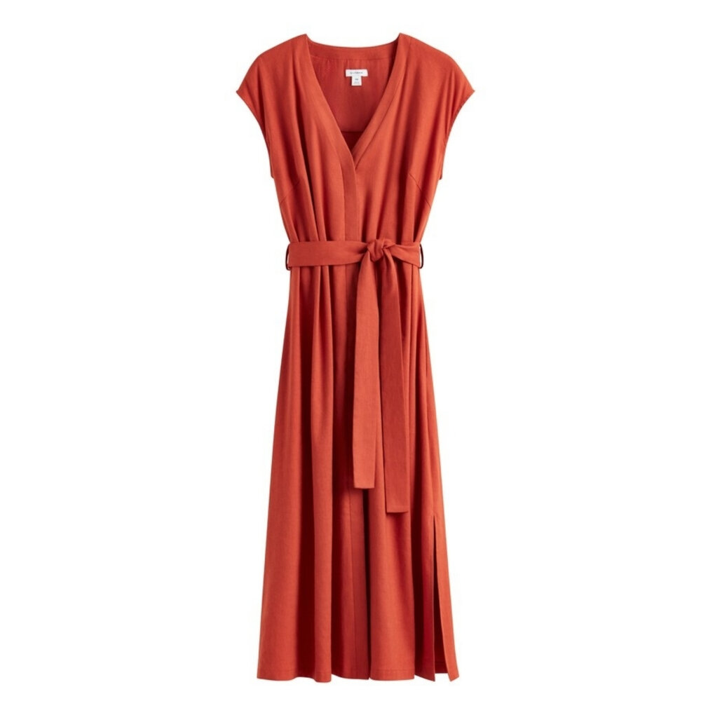 Linen Button Front Dress, Cuyana, $195 (pockets)