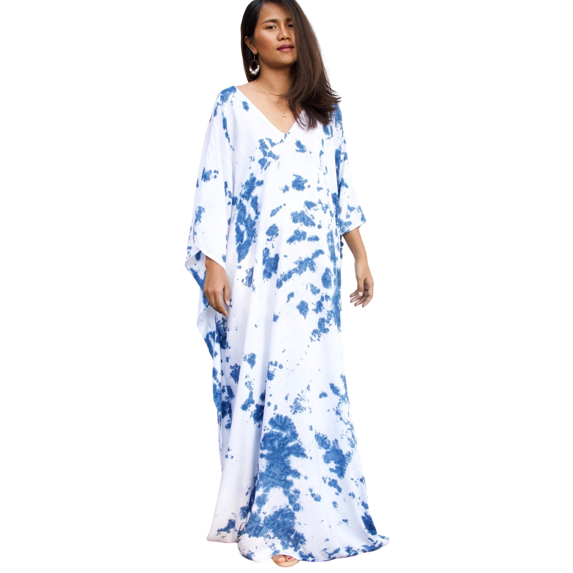 Natural Dyed Indigo Kaftan, Etsy, $98