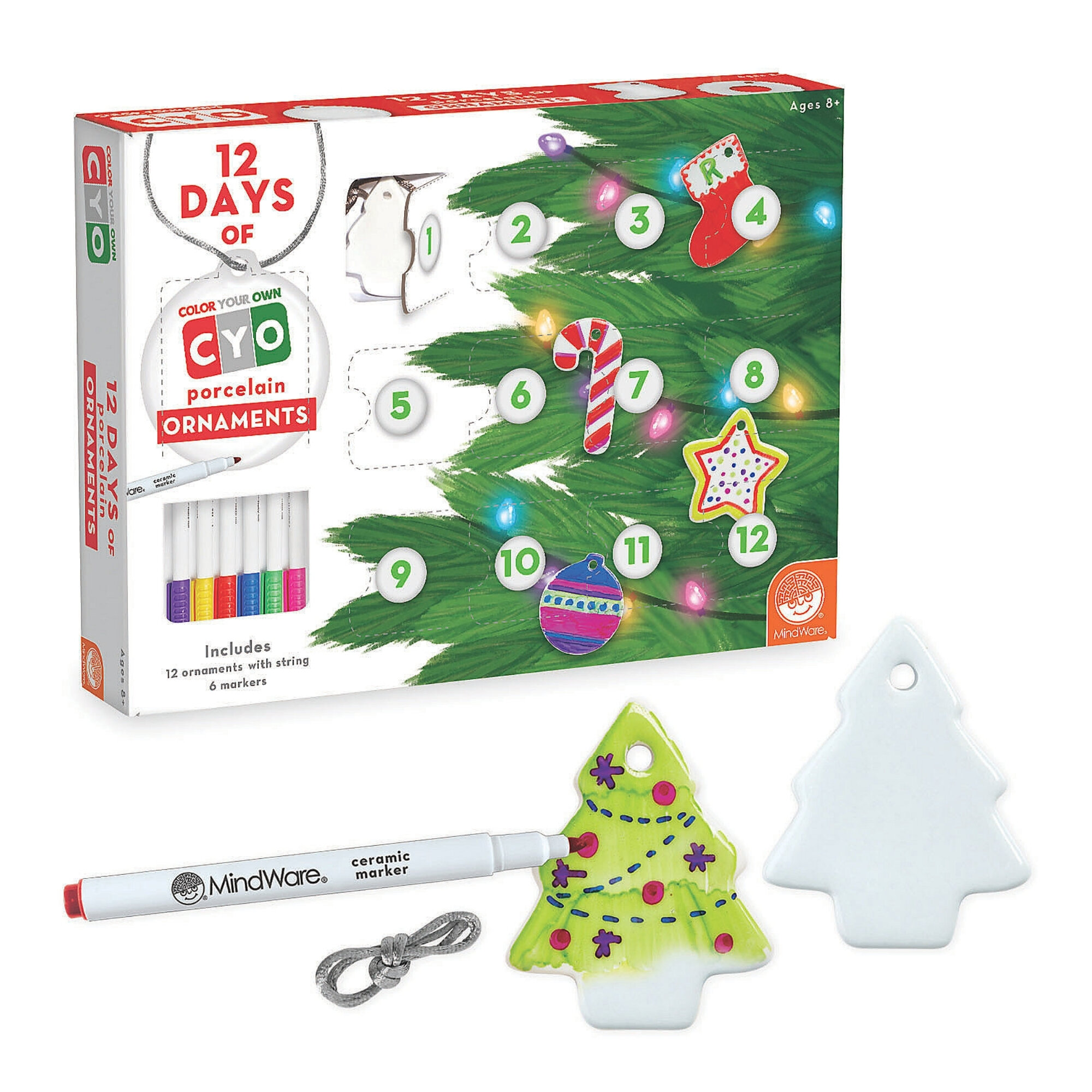 12 Days of Color Your Own Ornaments, $24.95 