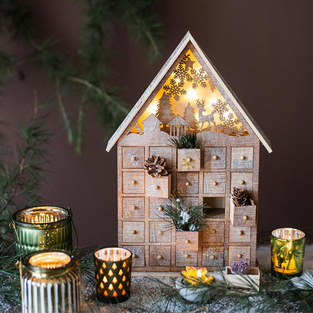 LED Advent Calendar Wooden House, $57.51