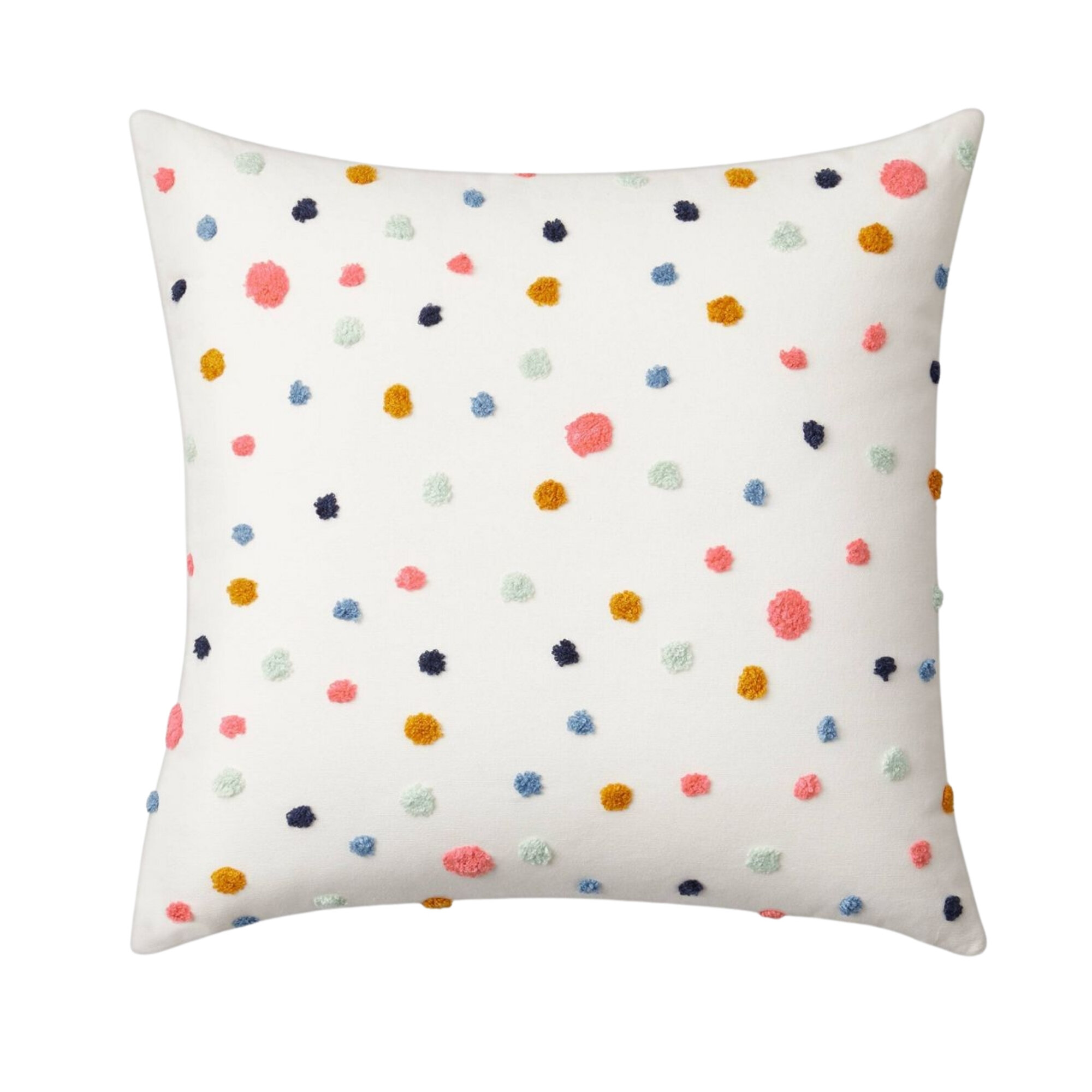 Embroidered Dot Pillow, $15