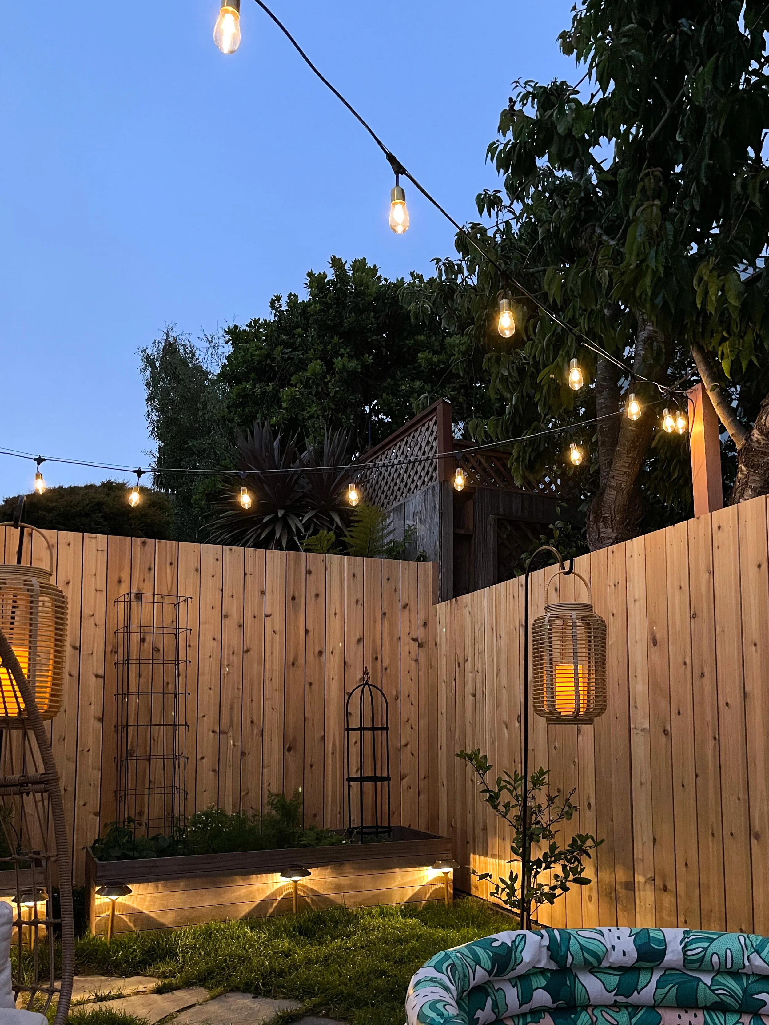 One Room Challenge: Building a Pergola, Refinishing the Deck and Solar String Lights
