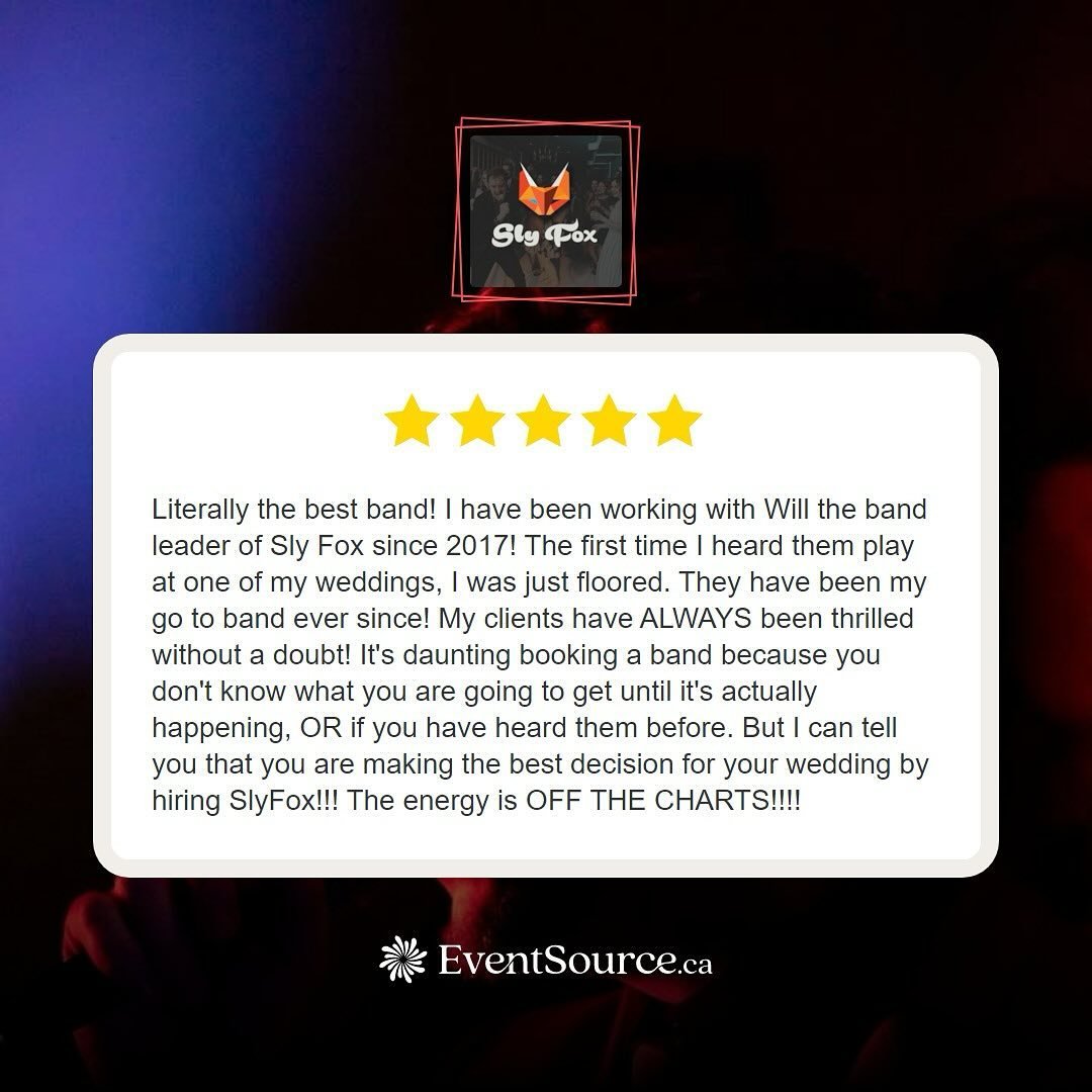Thank you so much @traceymcateerevents! ❤️ We love working with the absolute best so we adore working with you! Cheers to a great 2025 season all! 🥂🦊

#slyfox #torontoband #torontoevents #torontowedding #weddingband #coverband #corporateband #corpo