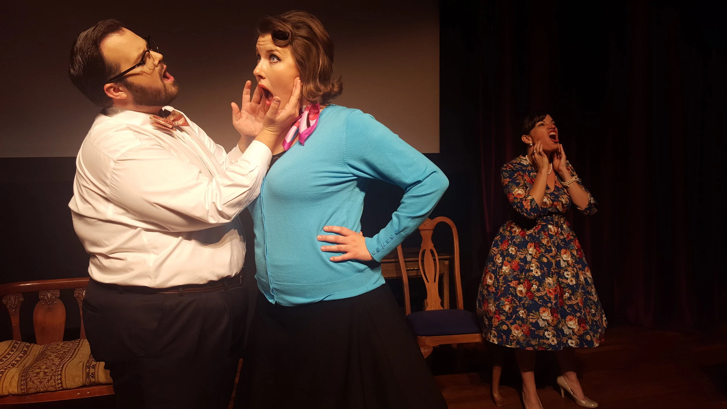 Justin Kroll, Emerald Lessley, and Courtney Crouse in La Canterina . Costumes by Becky McGuigan. Photo by Rob Glaubitz.