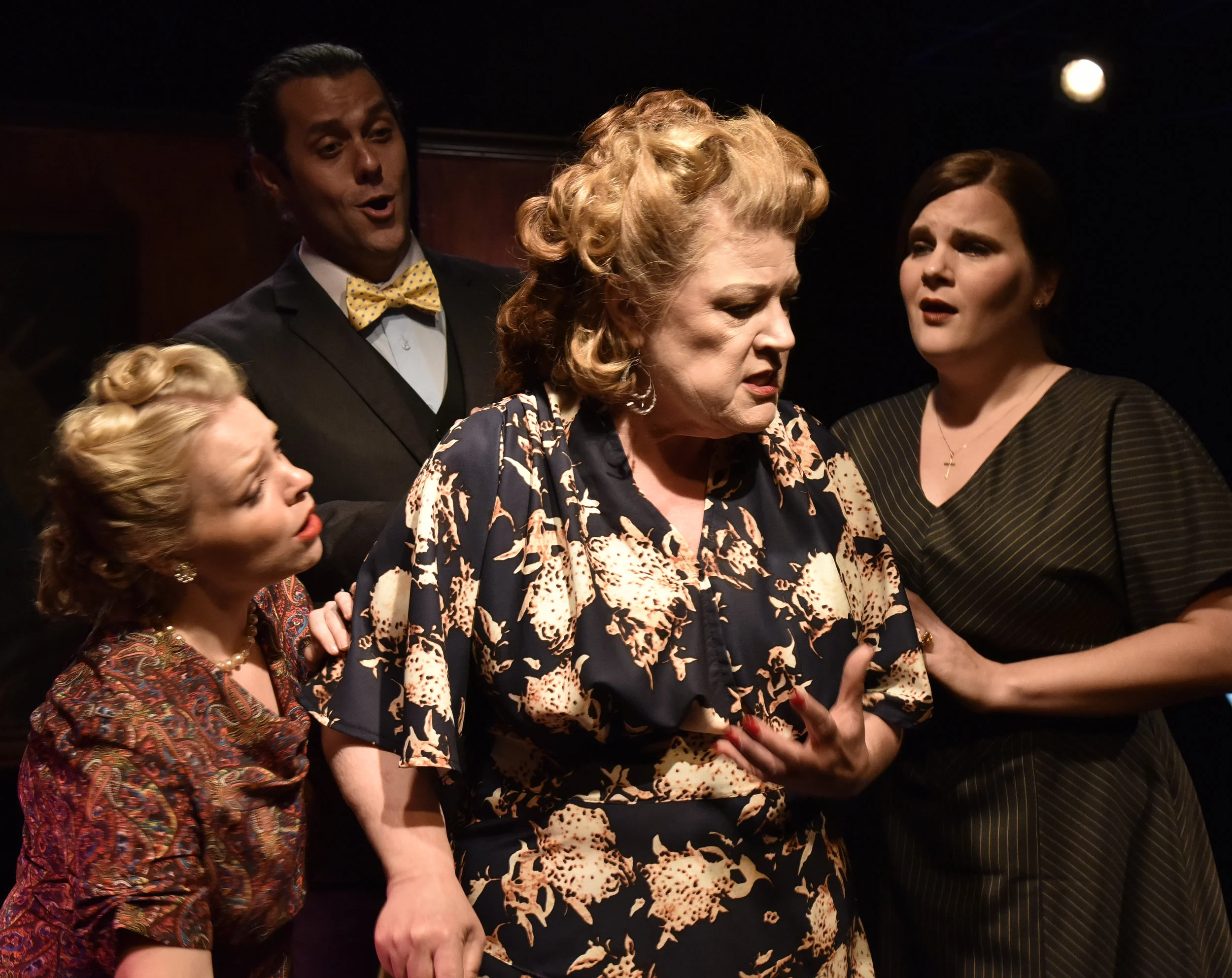  Elizabeth Fischborn, Andrew Wannigman, Barbara DeMaio, and Jill Burcham in  The Medium . &nbsp;Costumes by Becky McGuigan. &nbsp;Photo by Wendy Mutz 