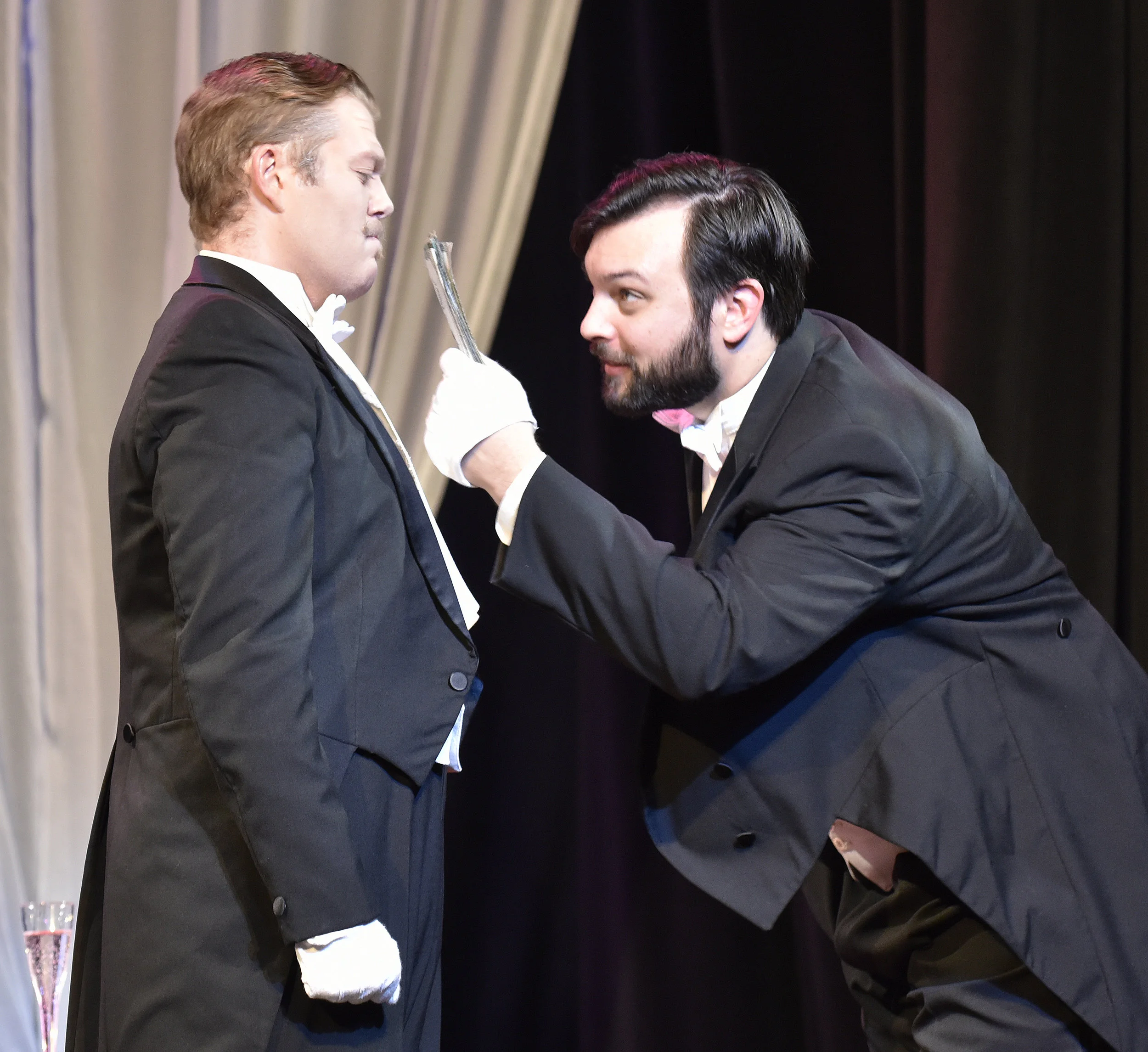  Gray Leiper and Sam Schlievert in  La Traviata . &nbsp;Costumes by Becky McGuigan. &nbsp;Photo by Wendy Mutz. 