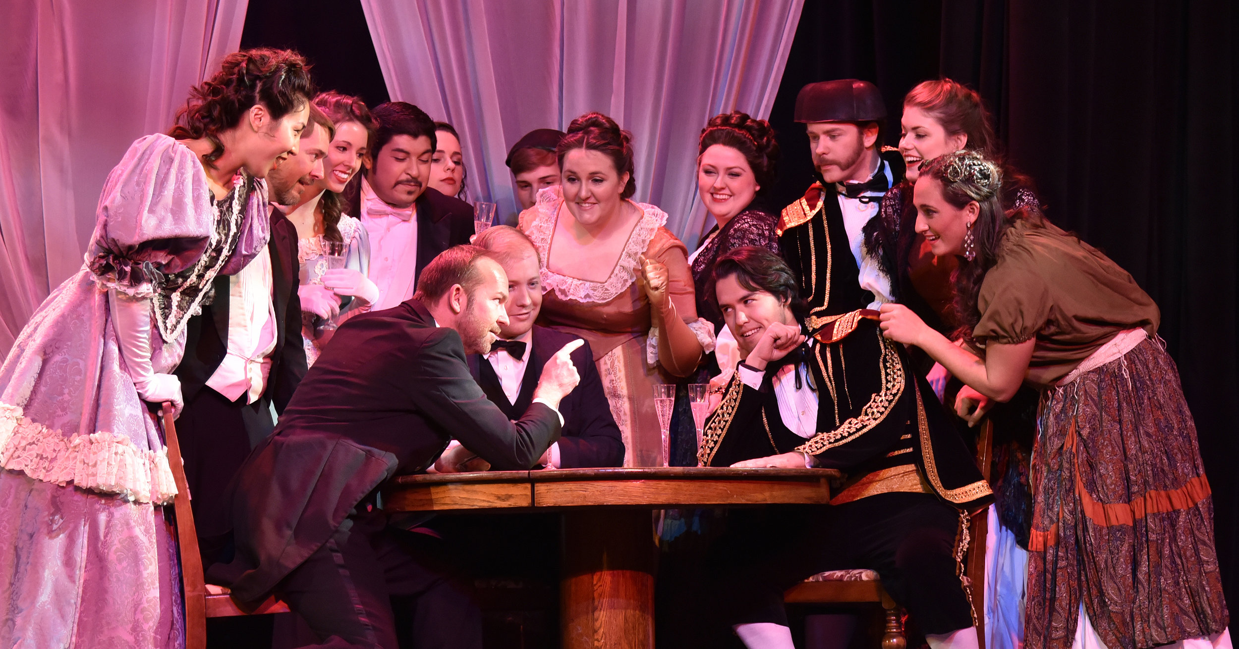  The gambling scene in  La Traviata . &nbsp;Costumes by Becky McGuigan. &nbsp;Photo by Wendy Mutz. 